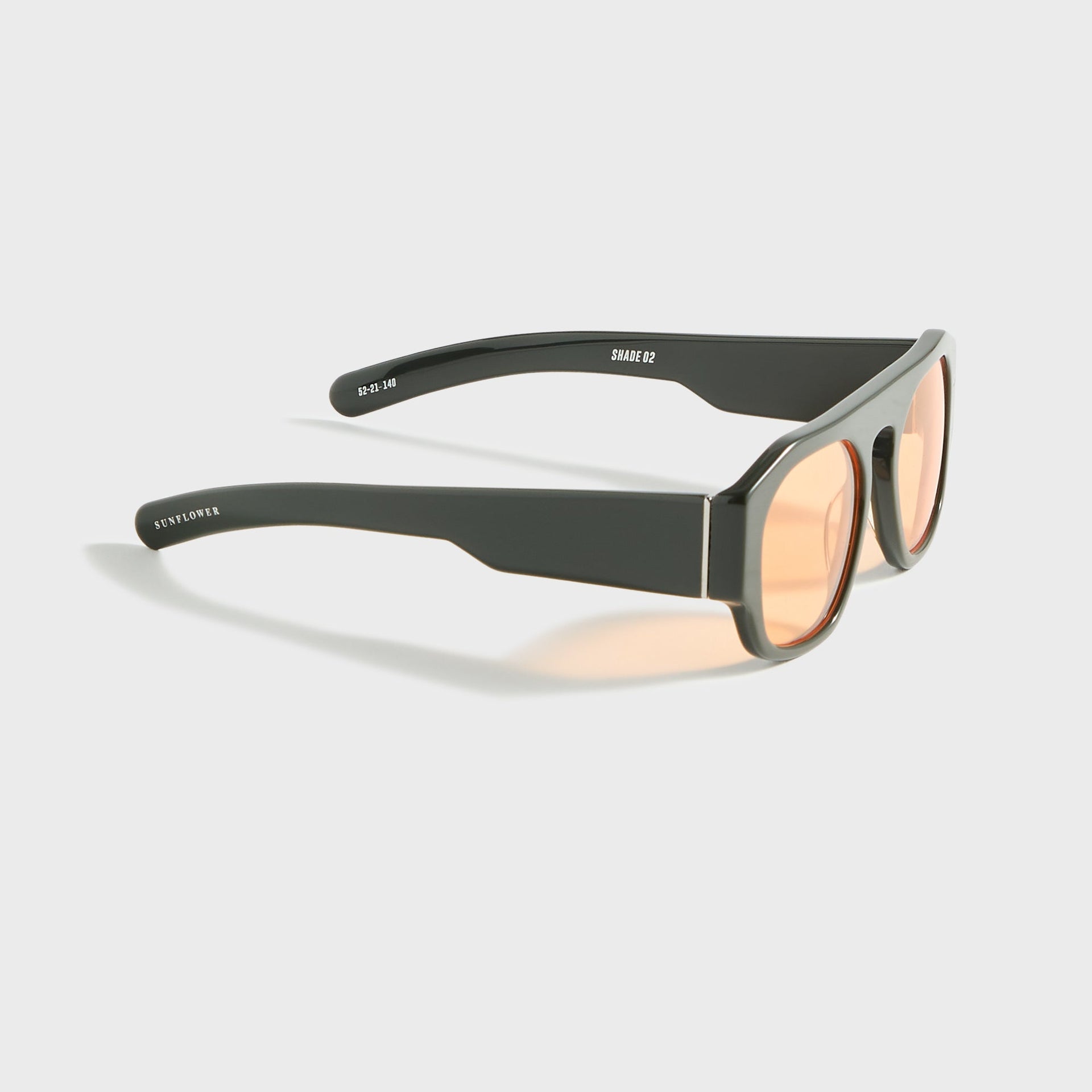 Flatlist Shade 02 in Solid Forrest Dk Green / Solid Orange Lens