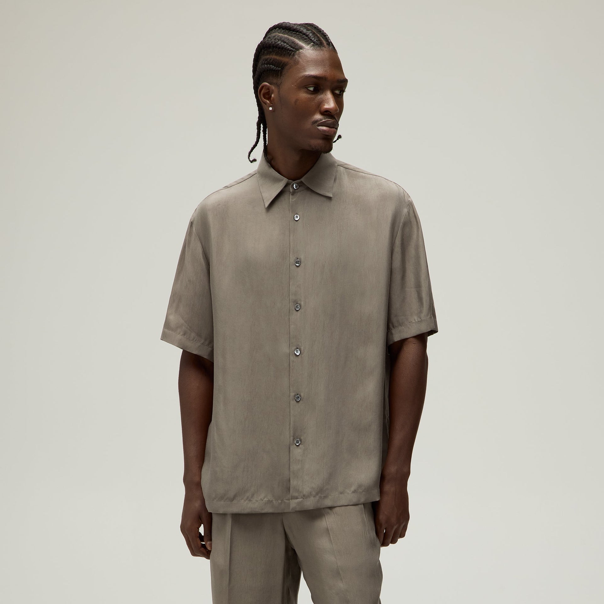 Giorgio Armani & Erlebniswelt-fliegenfischenShops Silky Short Sleeve Button Up - Gravel