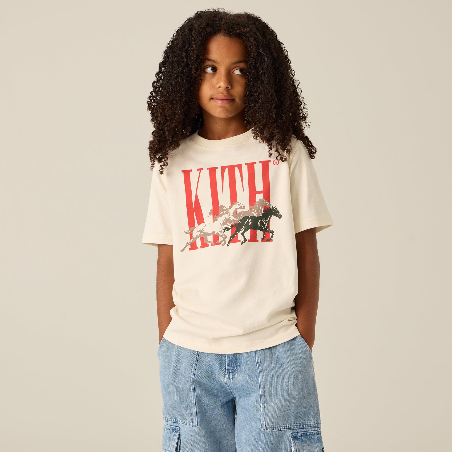 Kith Kids Stampede Vintage Tee - Sandrift