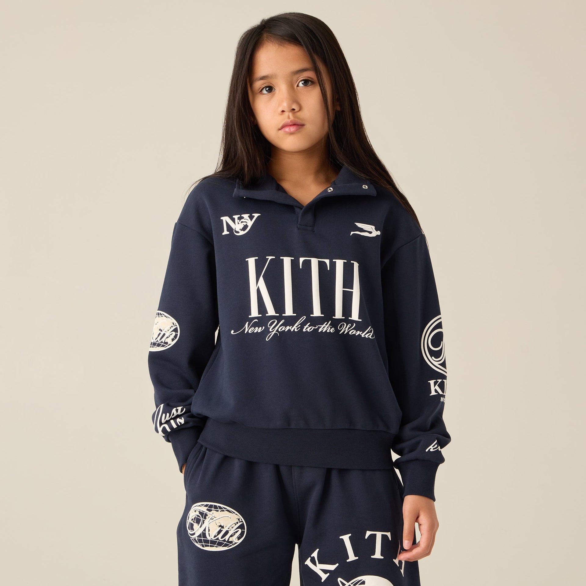 Kith Kids Logo Hunter Pullover - Nocturnal