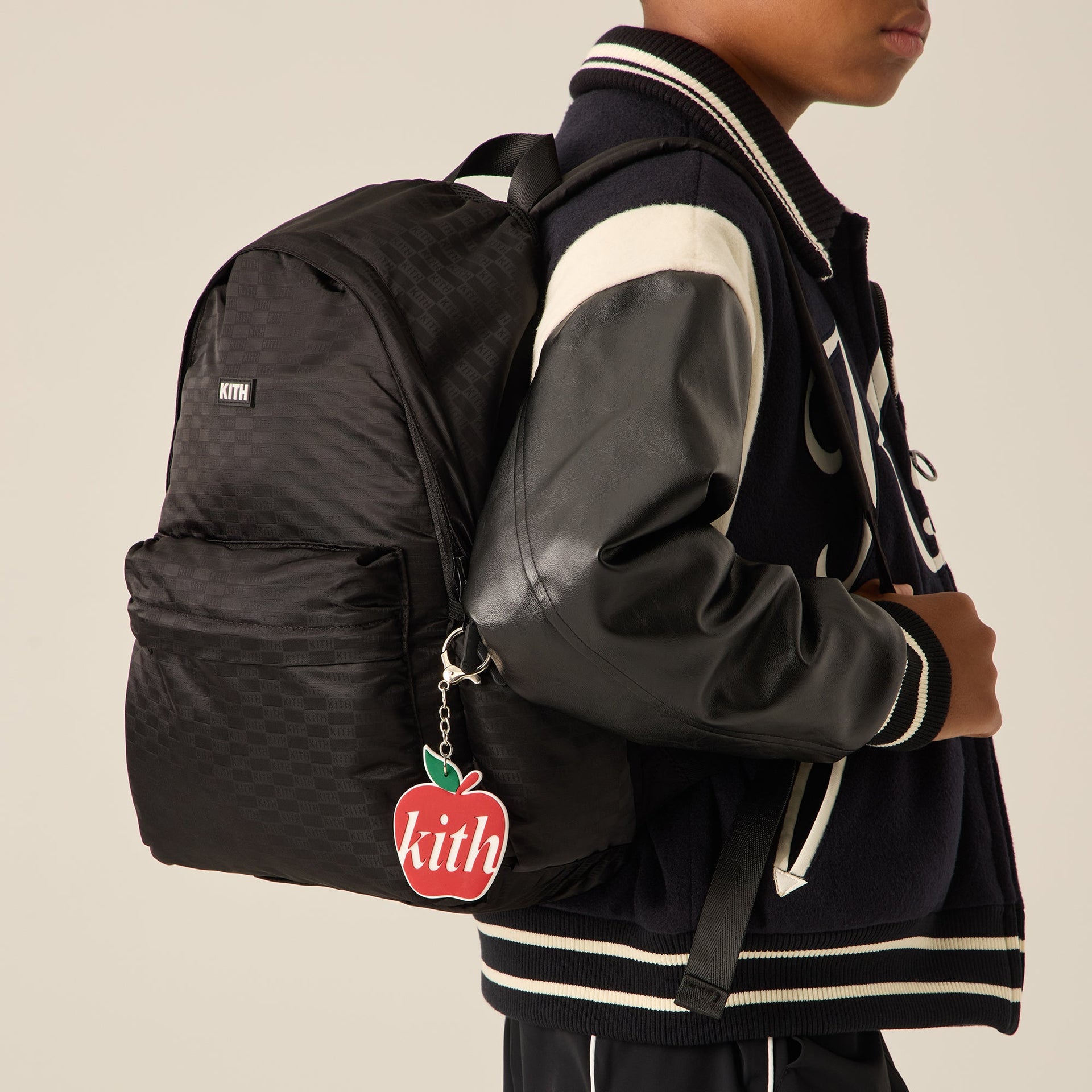 Kith Kids Monogram Nylon Jacquard Backpack - Black