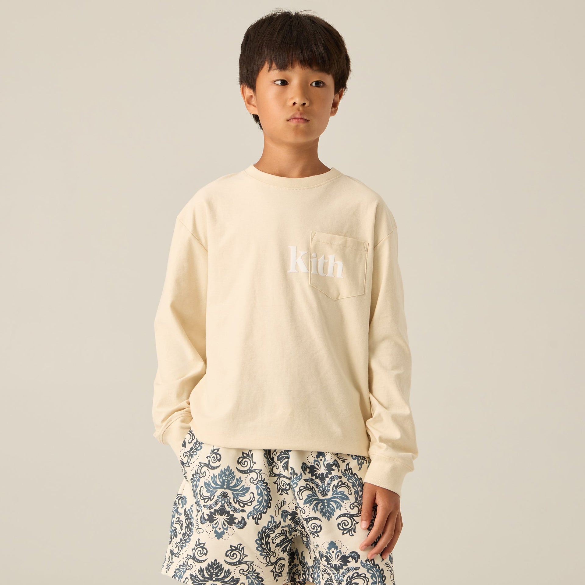 Kith Kids Long Sleeve Quinn II Tee - Veil