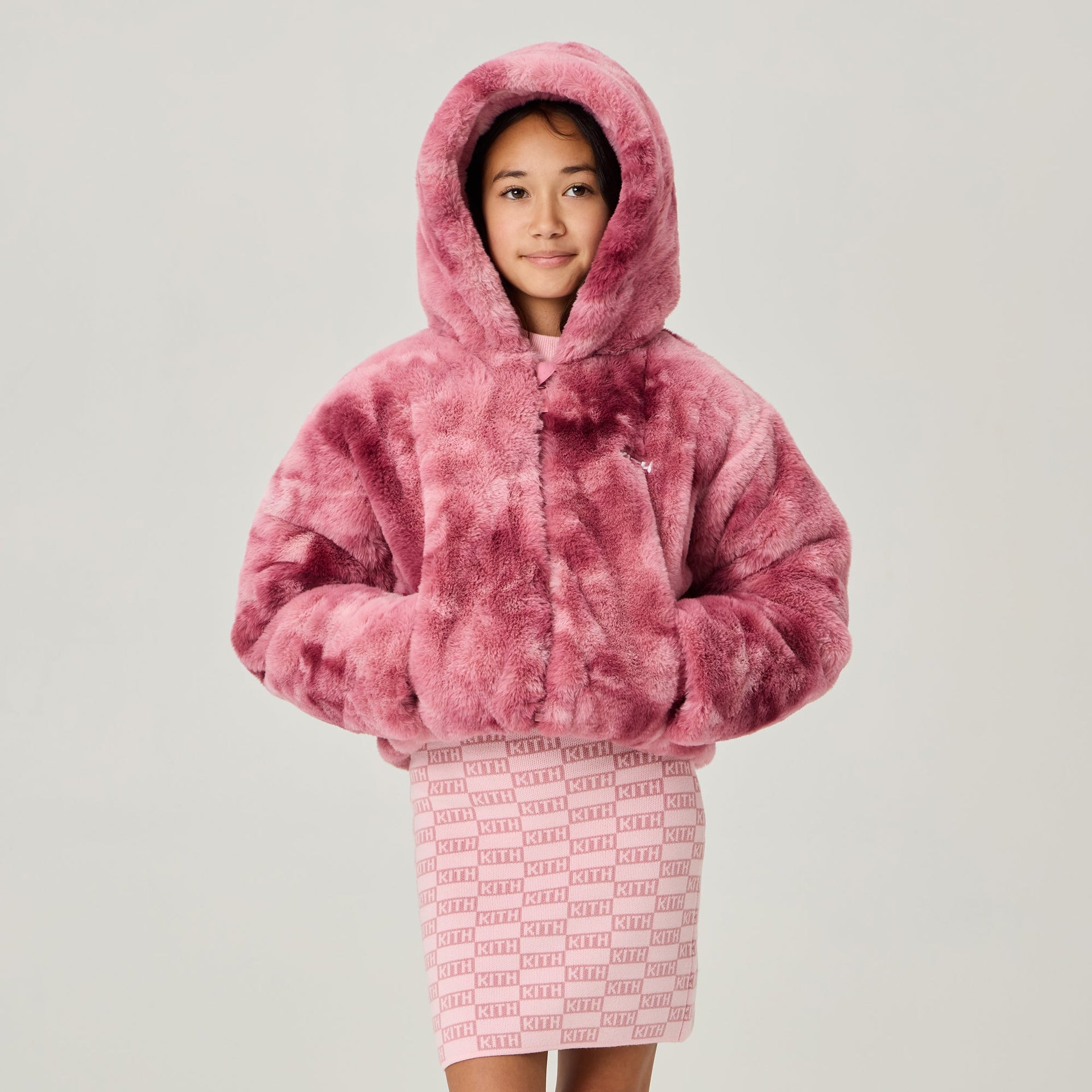 Kith Kids Cropped Faux Fur Hooded Puffer Jacket - Affection