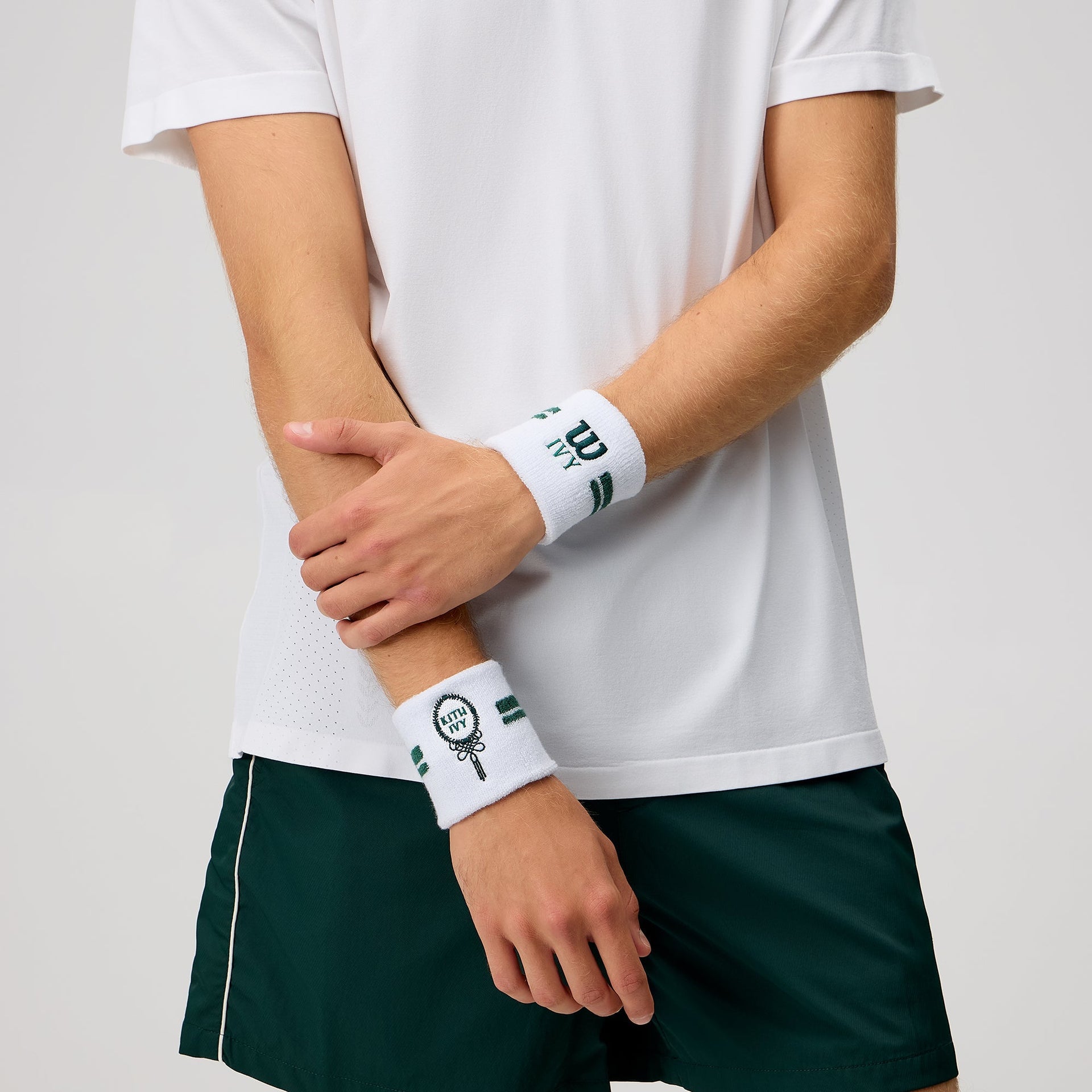 Kith Ivy for Wilson Terry Stripe Wristbands - White