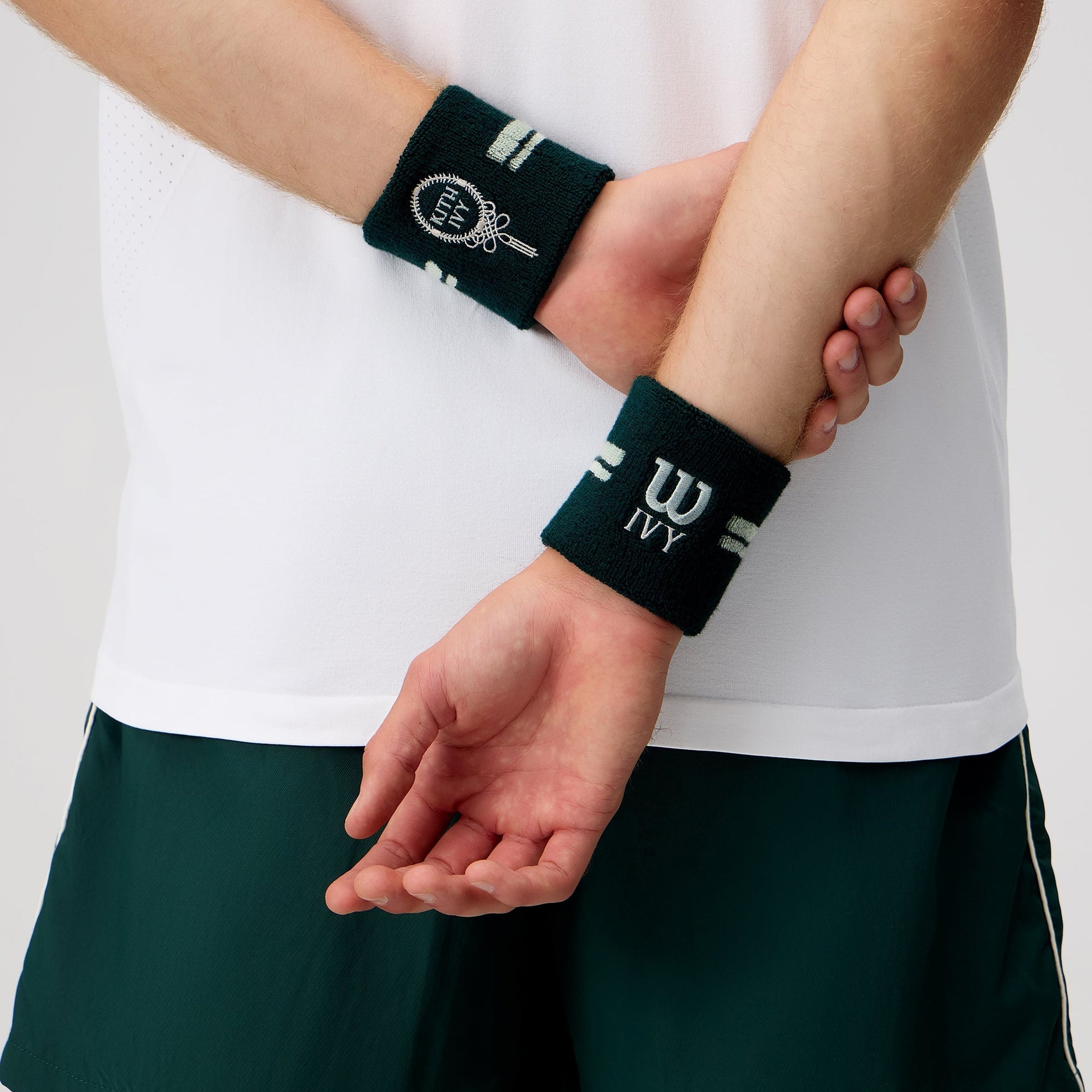Kith Ivy for Wilson Terry Stripe Wristbands - Ivy Green