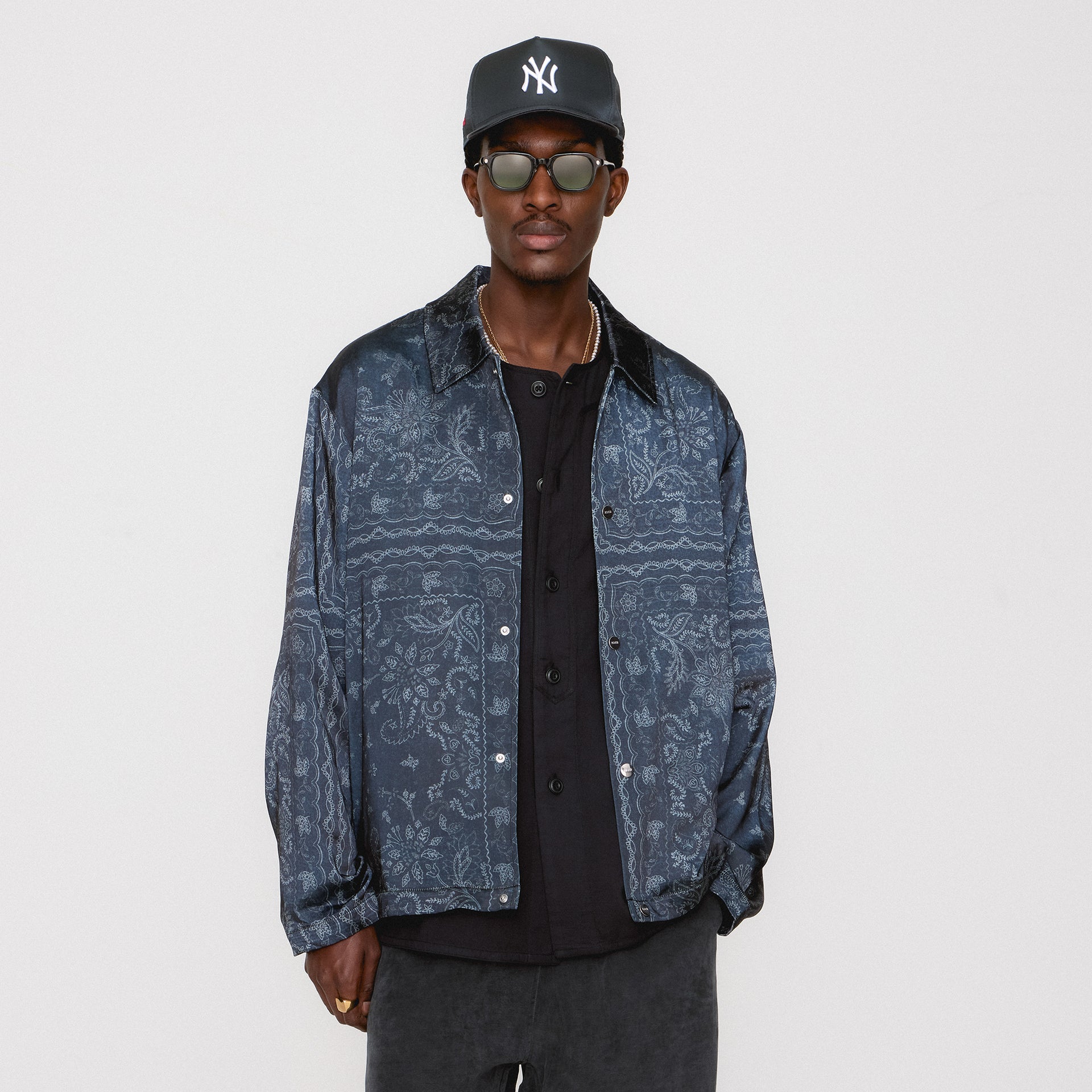 Kith Panelled Bandana Long Sleeve Coaches Jacket - Black