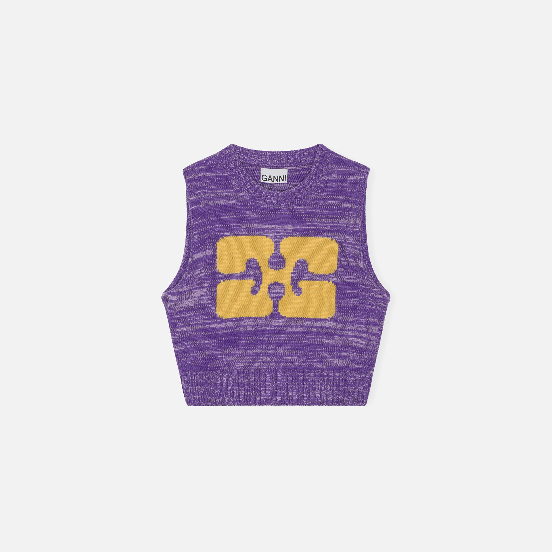 Ganni Graphic Cropped Vest - Purple Wine