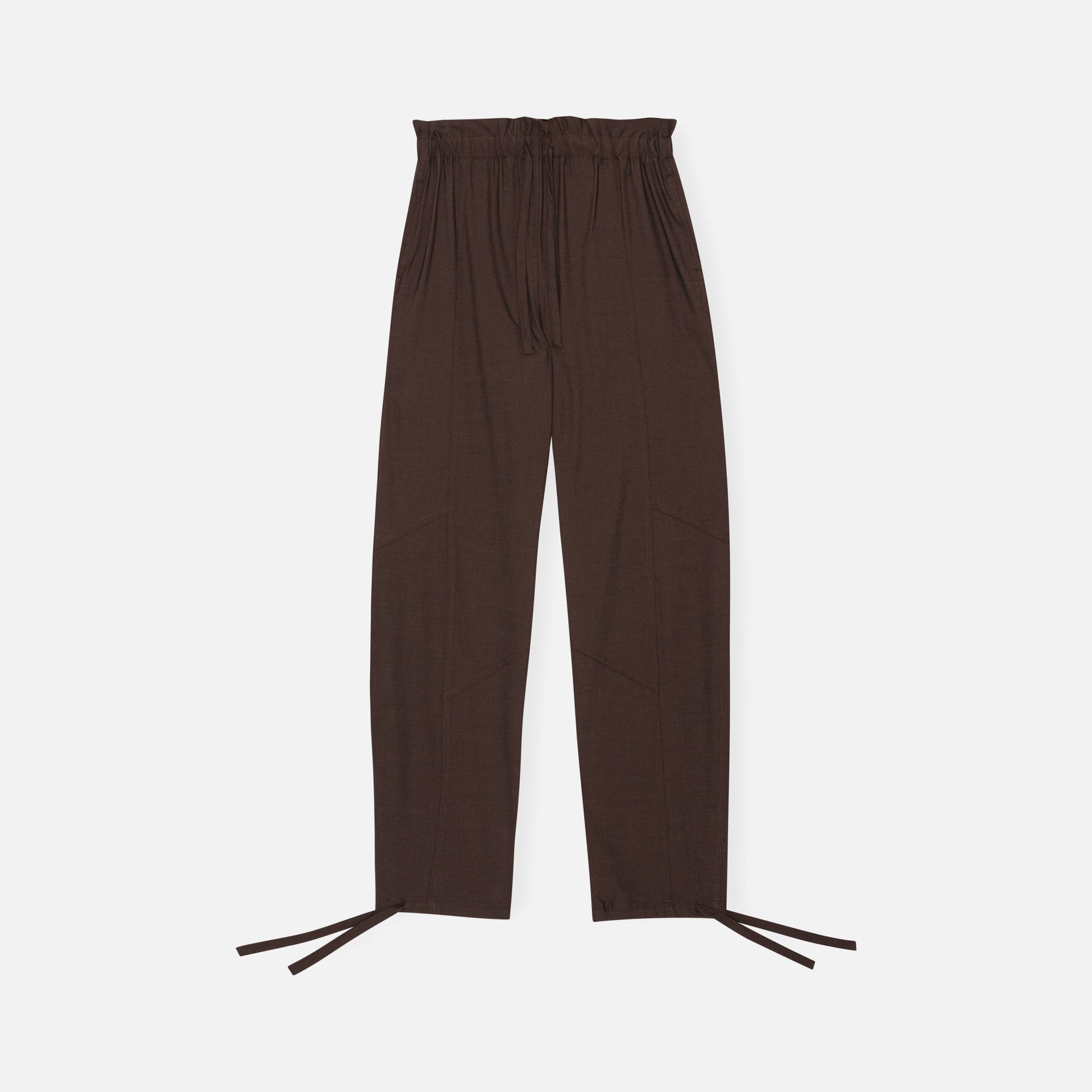 Ganni Drapey Melange Elasticated Waist Pant - Mole