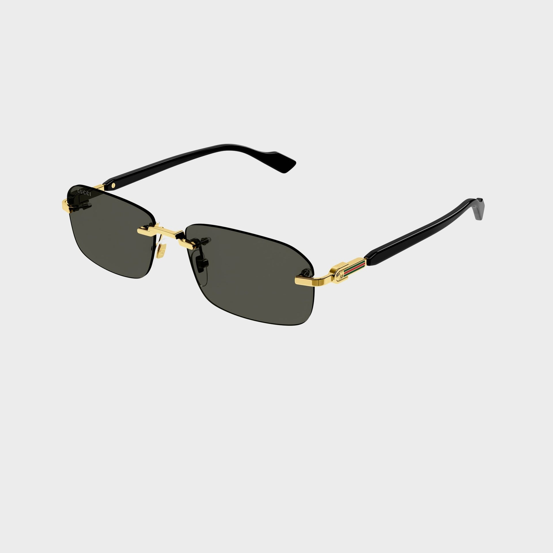 Gucci GG Rectangle Sunglasses - Gold / Black
