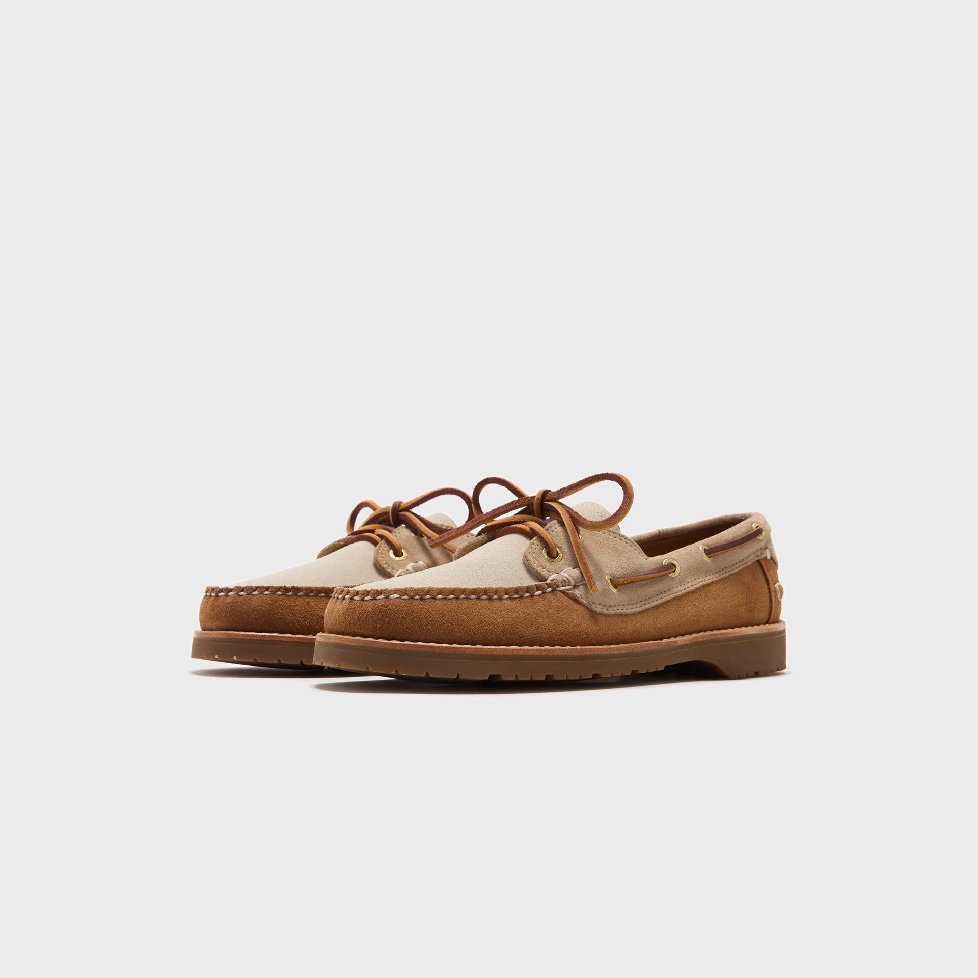 G.H. Bass Hampton Mini Lug Boater - Tan Combo