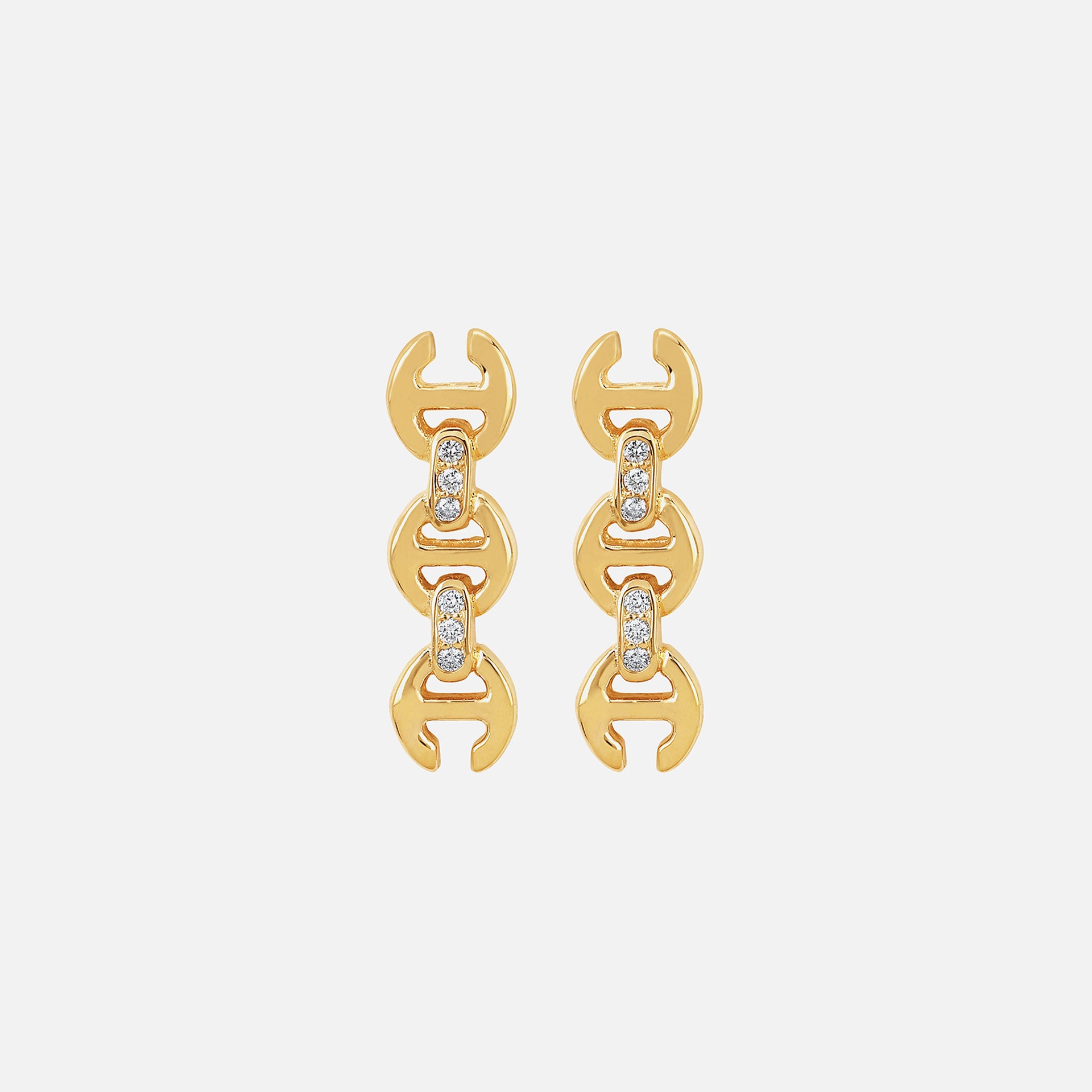 Hoorsenbuhs 3MM Toggle Stud Earrings with Diamonds - Yellow