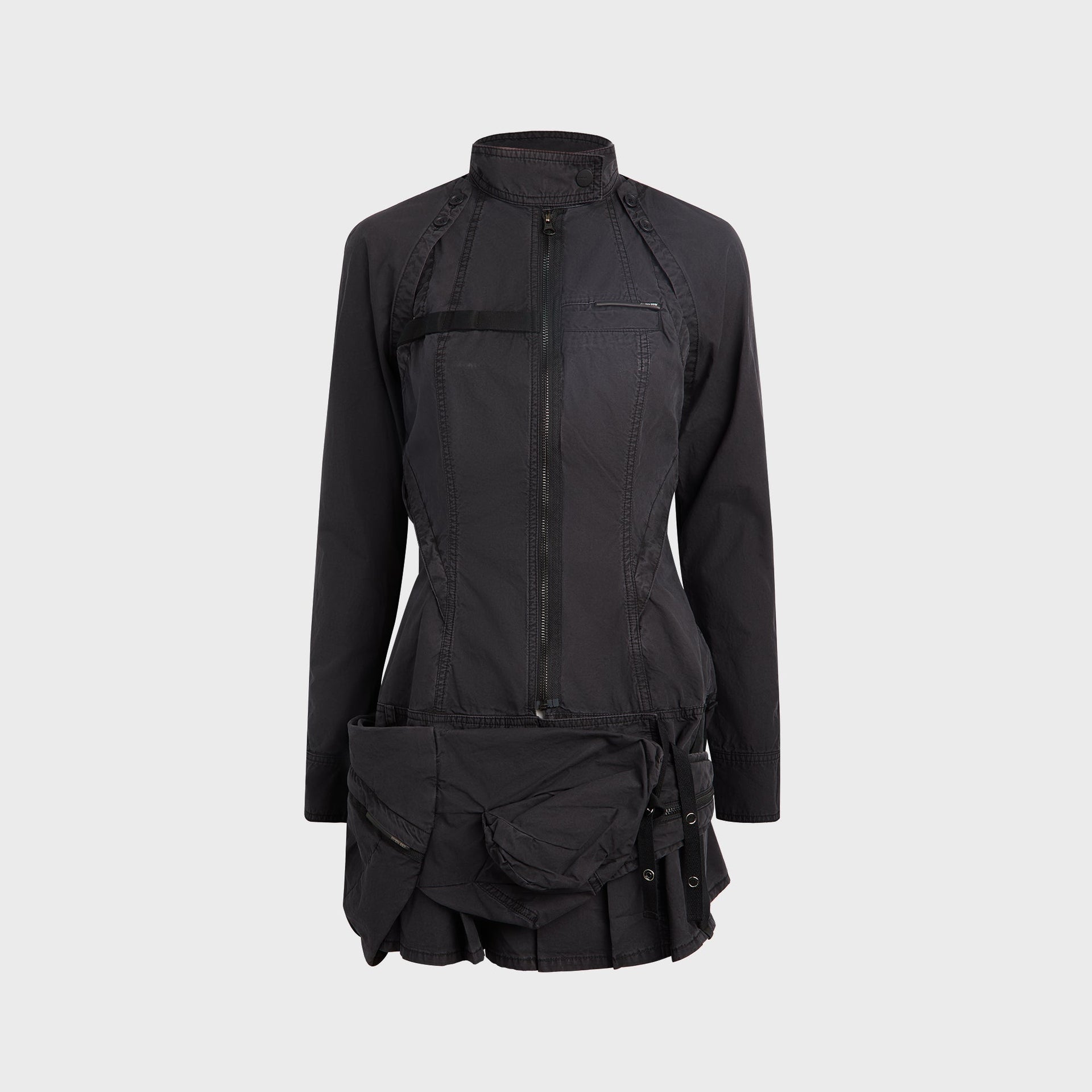 Hyein Seo Convertible Dress With Waist Bag in Black