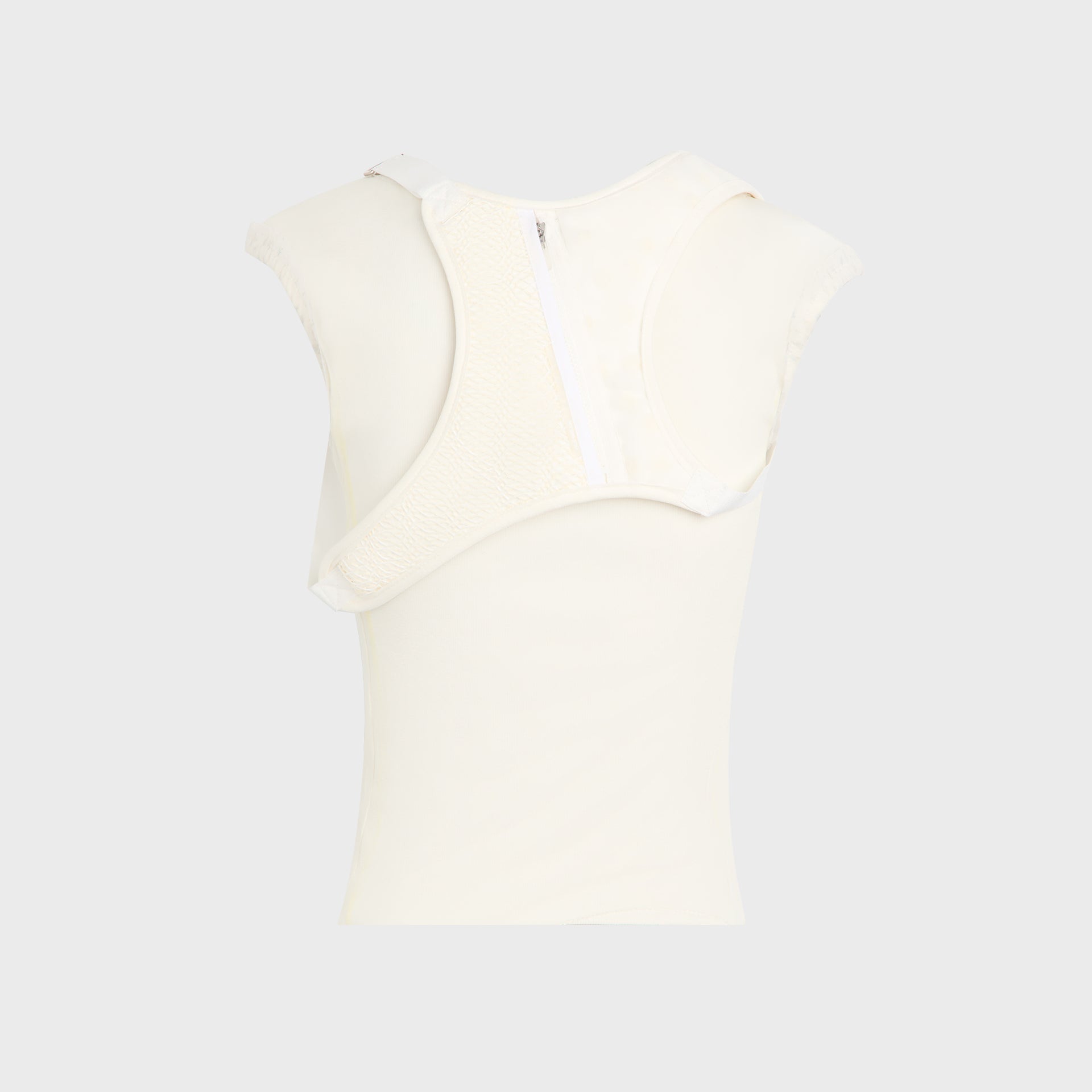 Hyein Seo Henley Top With Back Strap - White