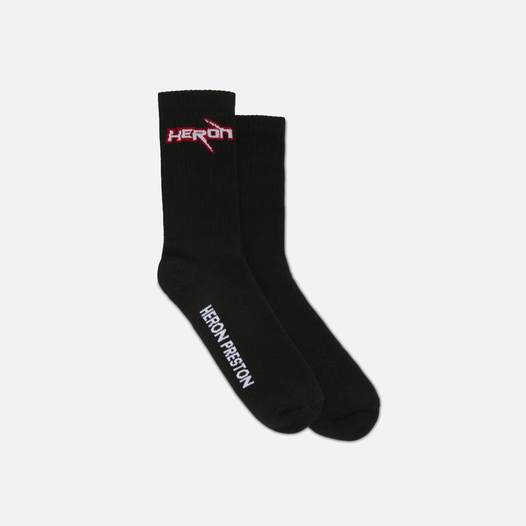 Heron Preston Race Heron Long Socks - Black / White Logo – Kith