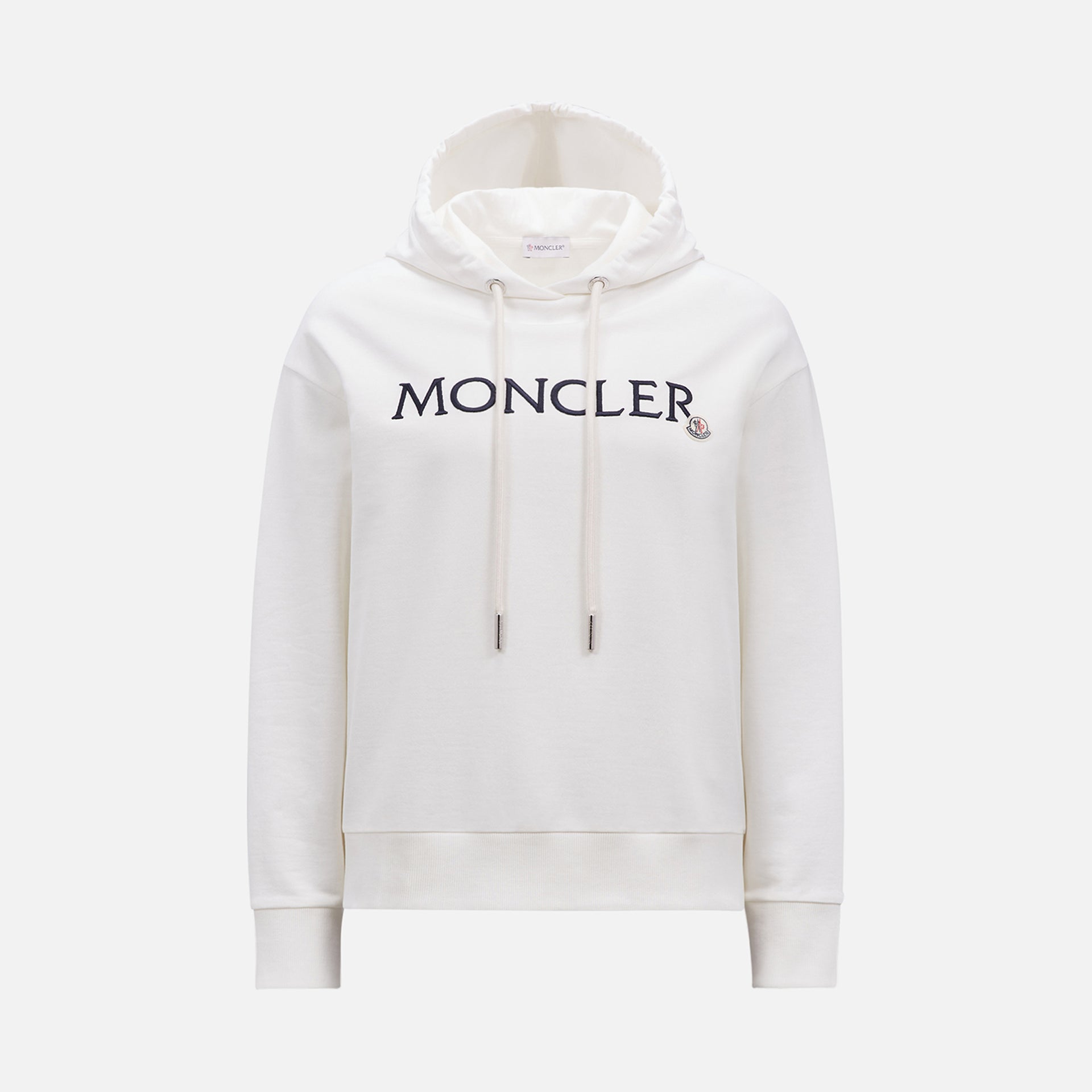 Moncler Embroidered Logo Hoodie - White