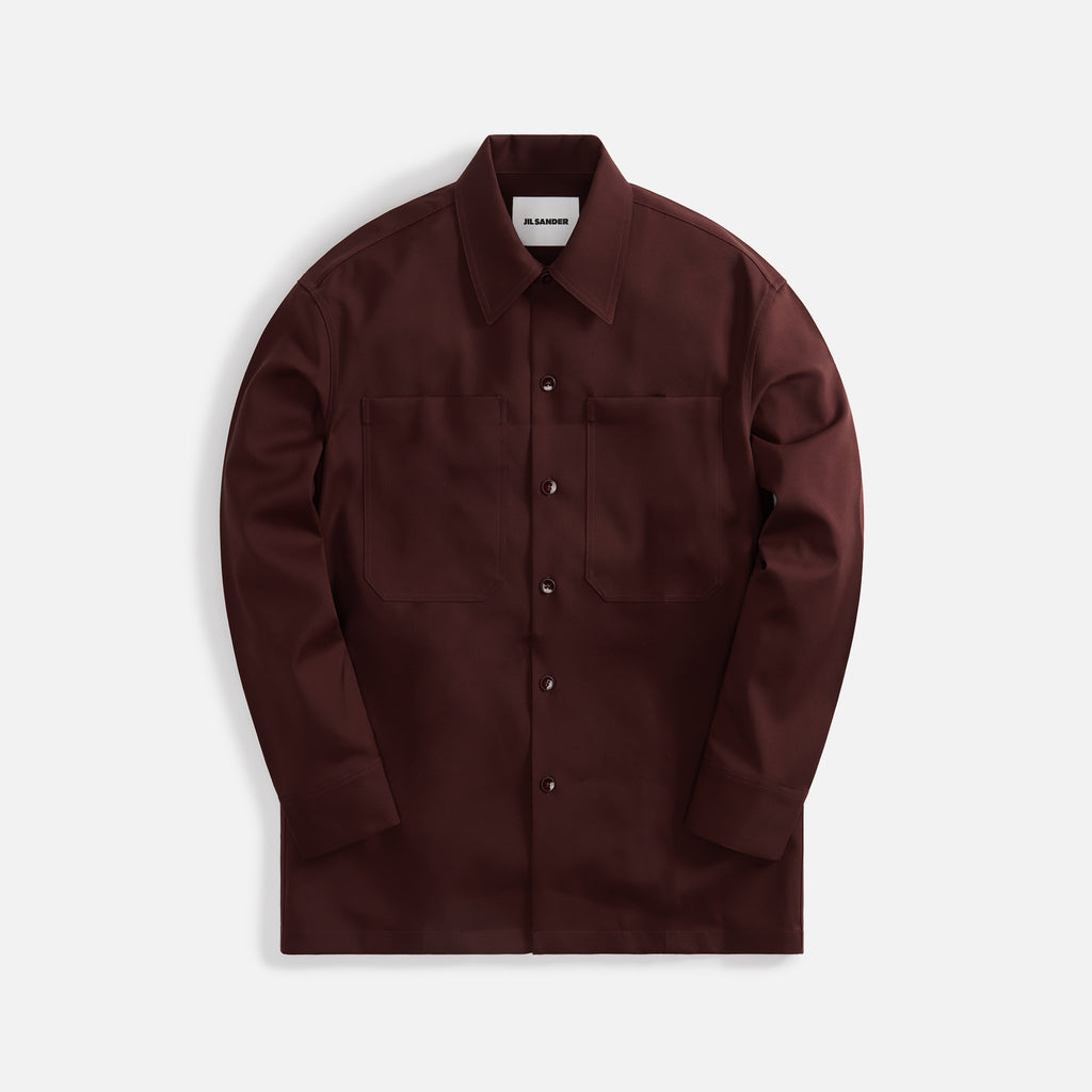 Jil Sander Fine Wool Gabardine Shirt - Chestnut Brown – Kith