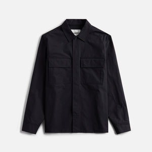 Jil Sander Water Repellant Organic Washed Textured Shirt - Navy