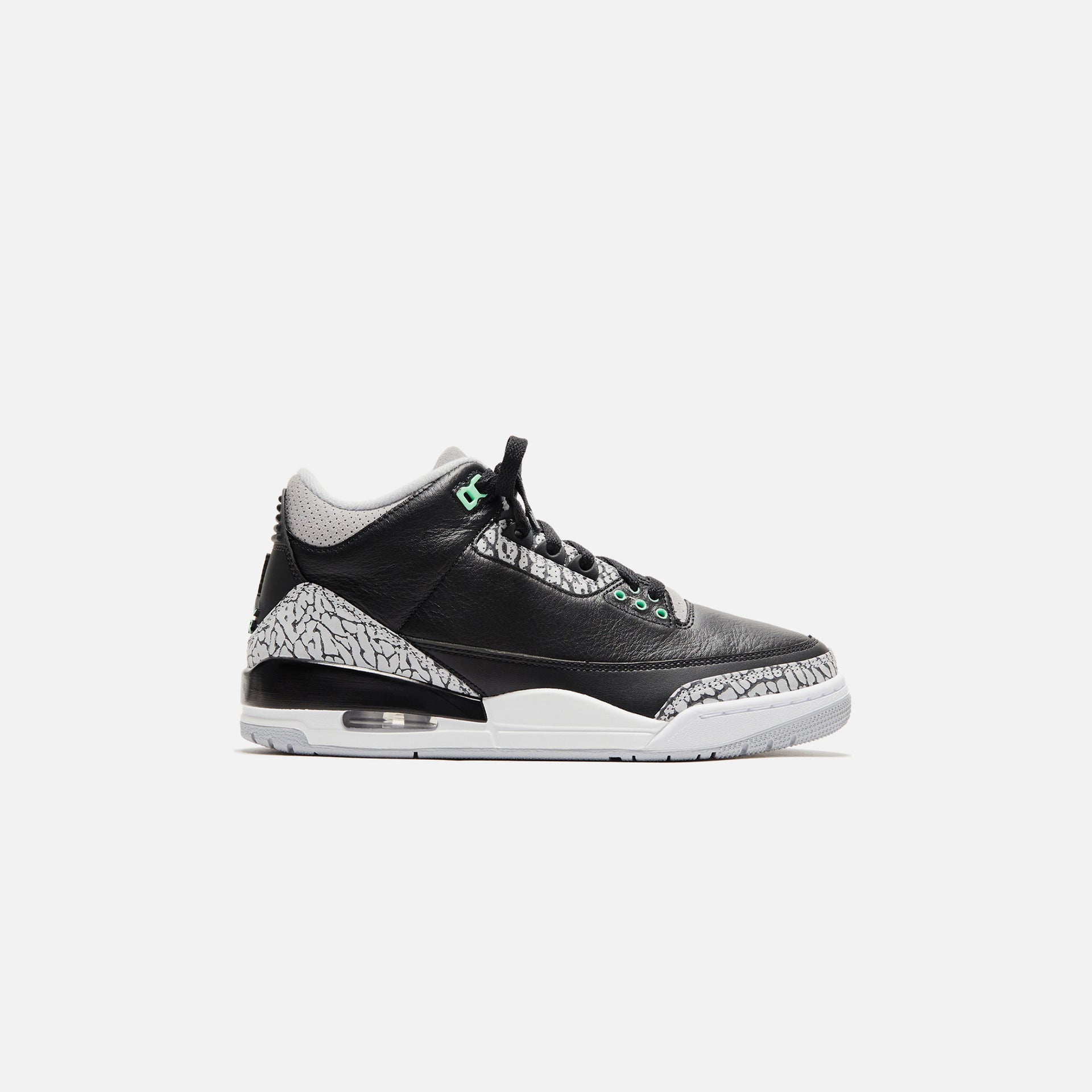 Nike GS Air Jordan 3 Retro - Black / Green Glow / Wolf Grey / White