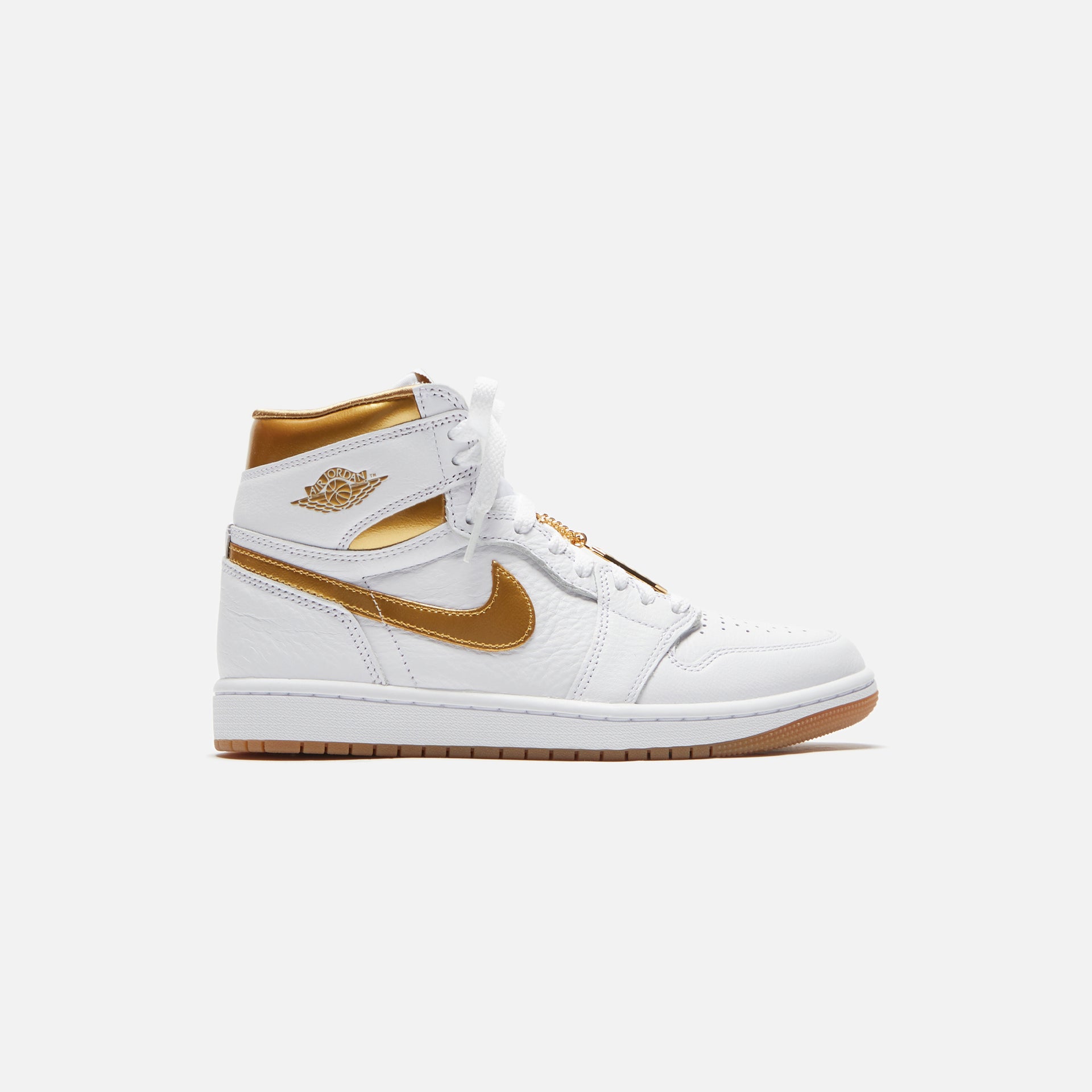 Nike WMNS Air Jordan 1 High OG - White / Metallic Gold / Gum Light Brown