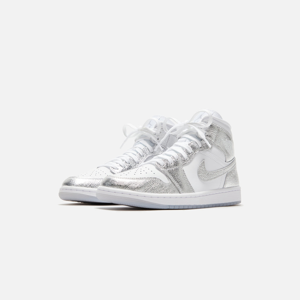 Jordan WMNS Air Jordan 1 Mid SE White Metallic Silver Kith