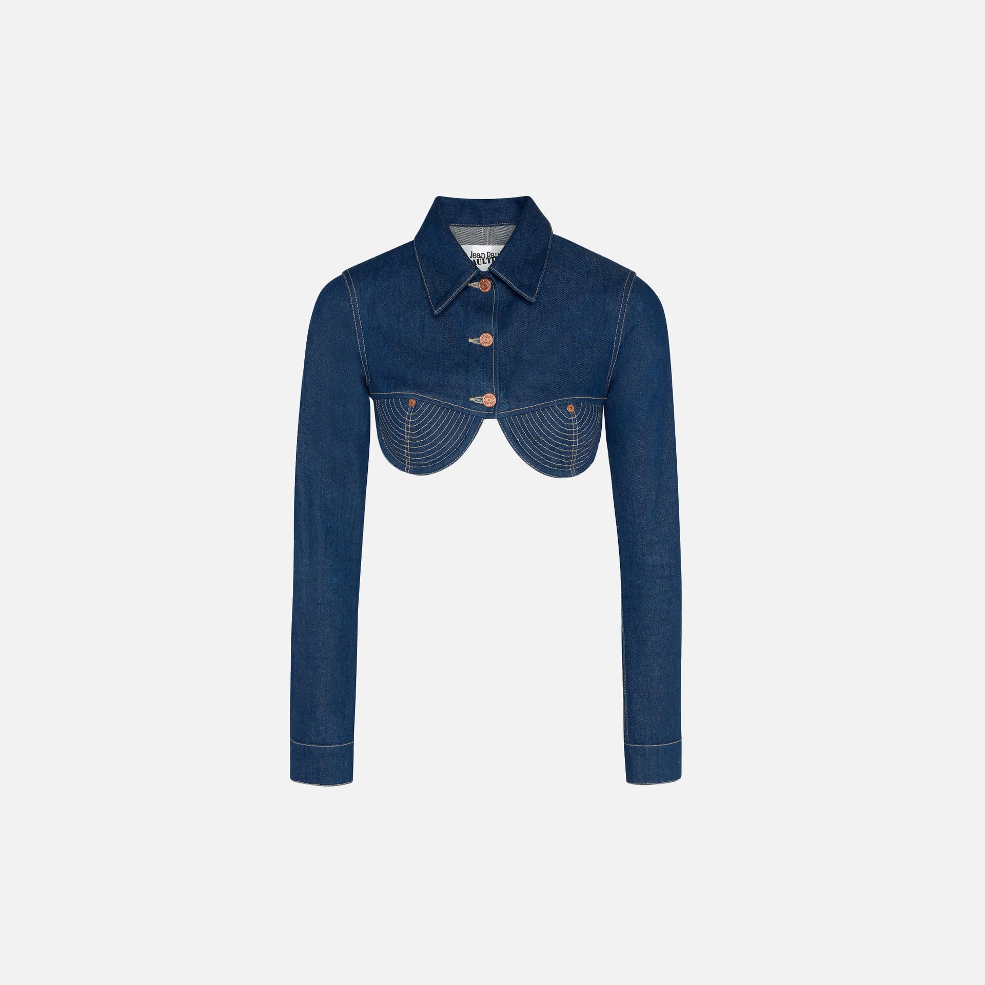 Jean Paul Gaultier Denim Crop Jacket - Indigo