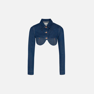 Jean Paul Gaultier Denim Crop hoodies Jacket - Indigo