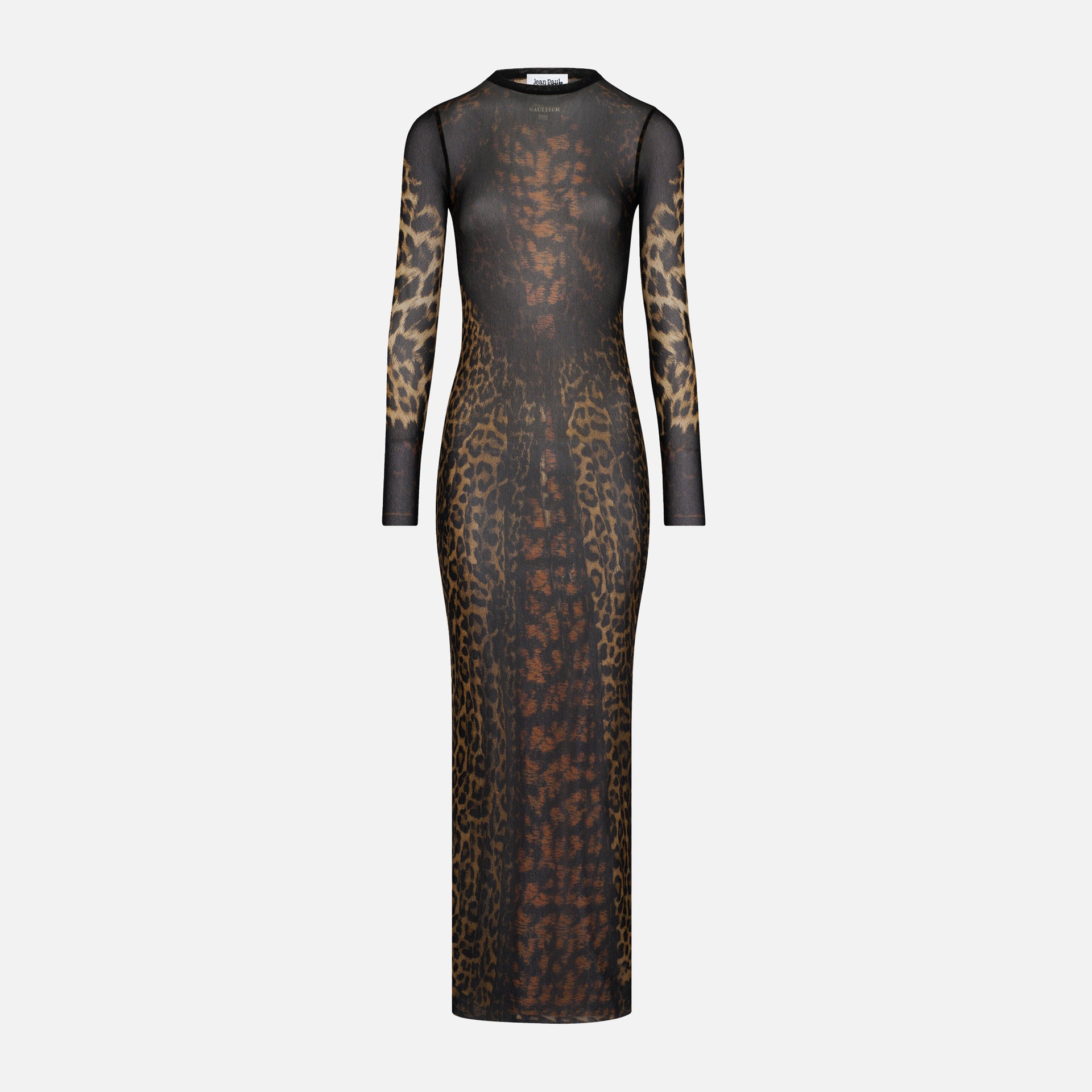 Jean Paul Gaultier Mesh Long Dress With Lace - Leopard