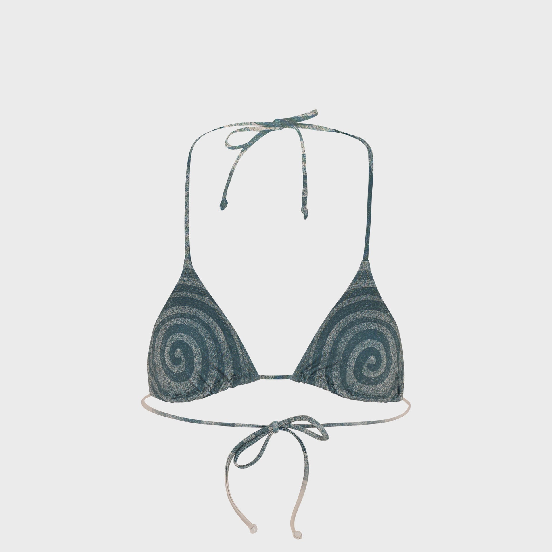 Jean Paul Gaultier Bikini Top Printed Spiral - Aqua