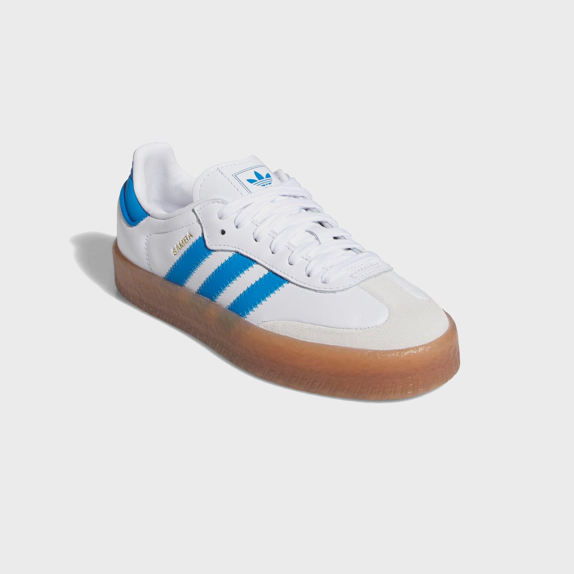 adidas Junior Sambae - White / Bright Blue / Gold Metallic