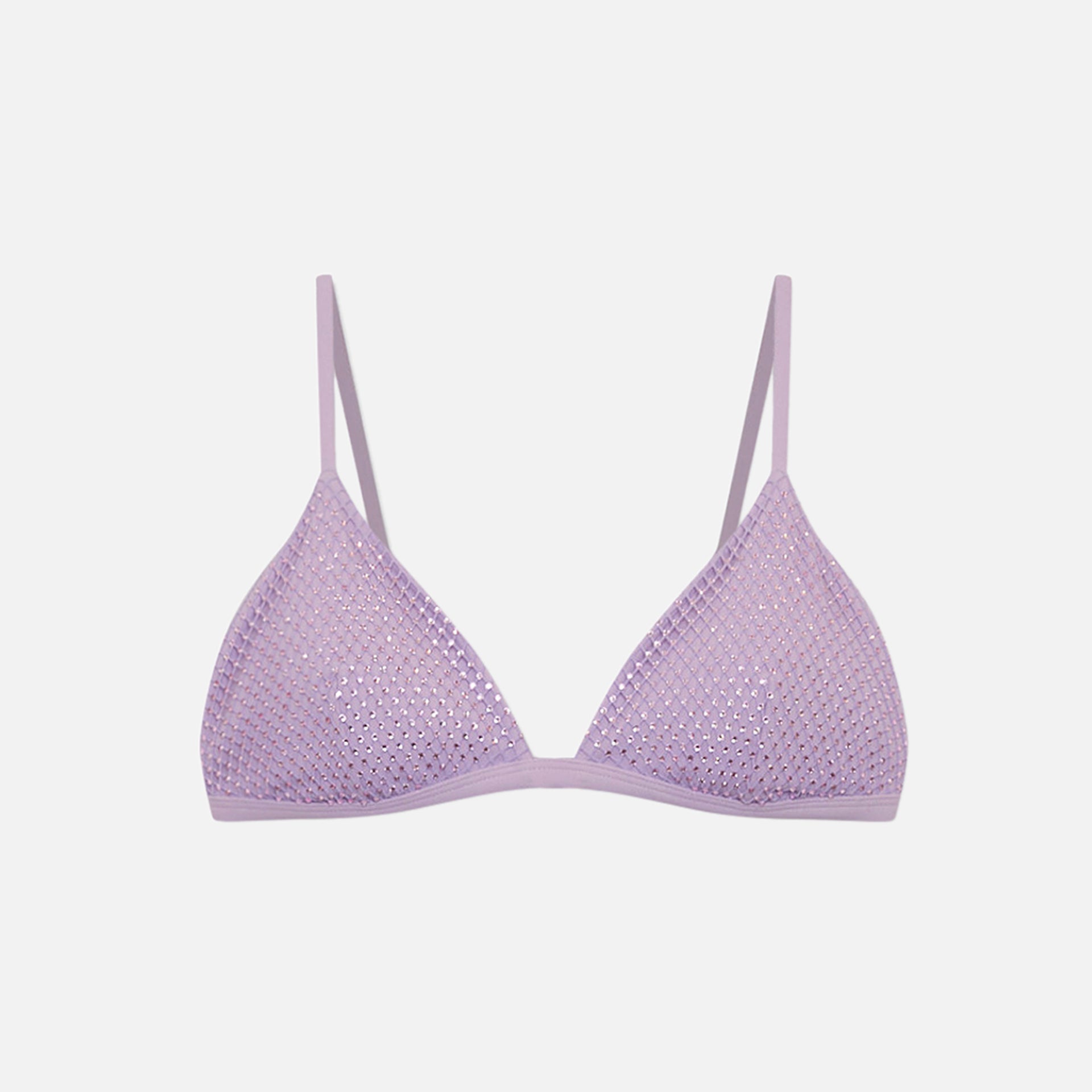 Jonathan Simkhai Joelle Crysal Mesh Swimwear Triangle Bikini Top - Orchid