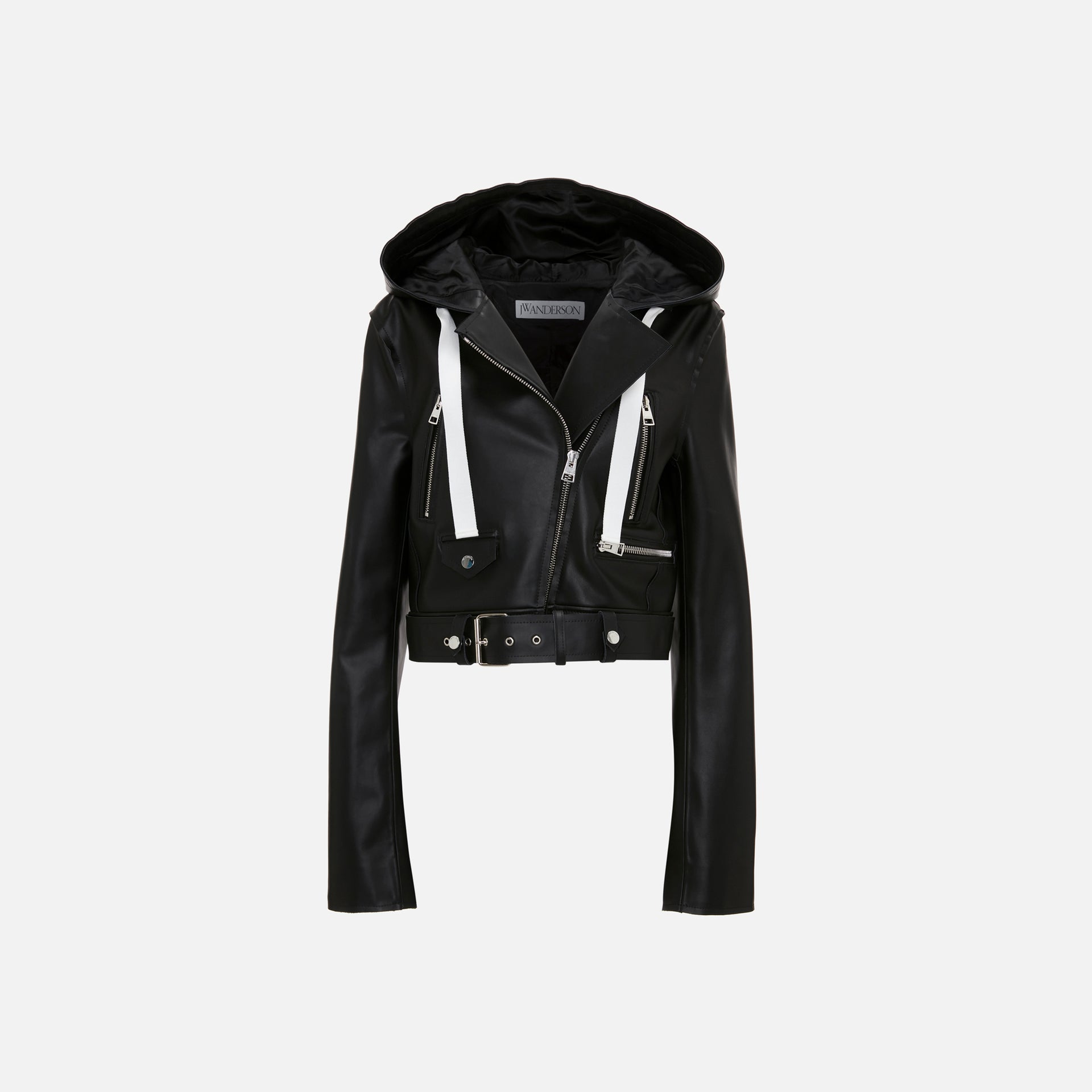 JW Anderson Hooded Biker Jacket - Black