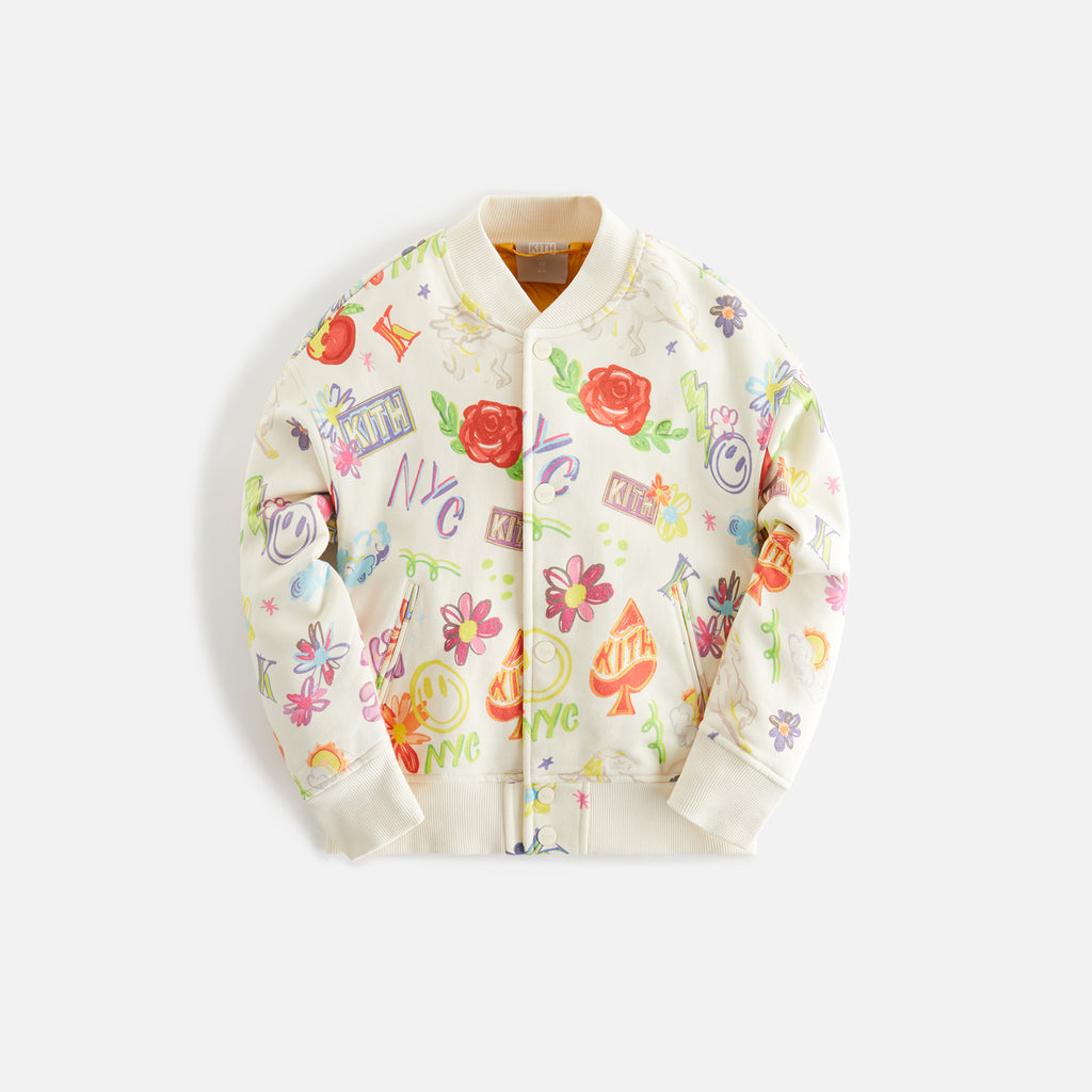 Kith Kids Sketchbook Varsity Jacket - Sandrift