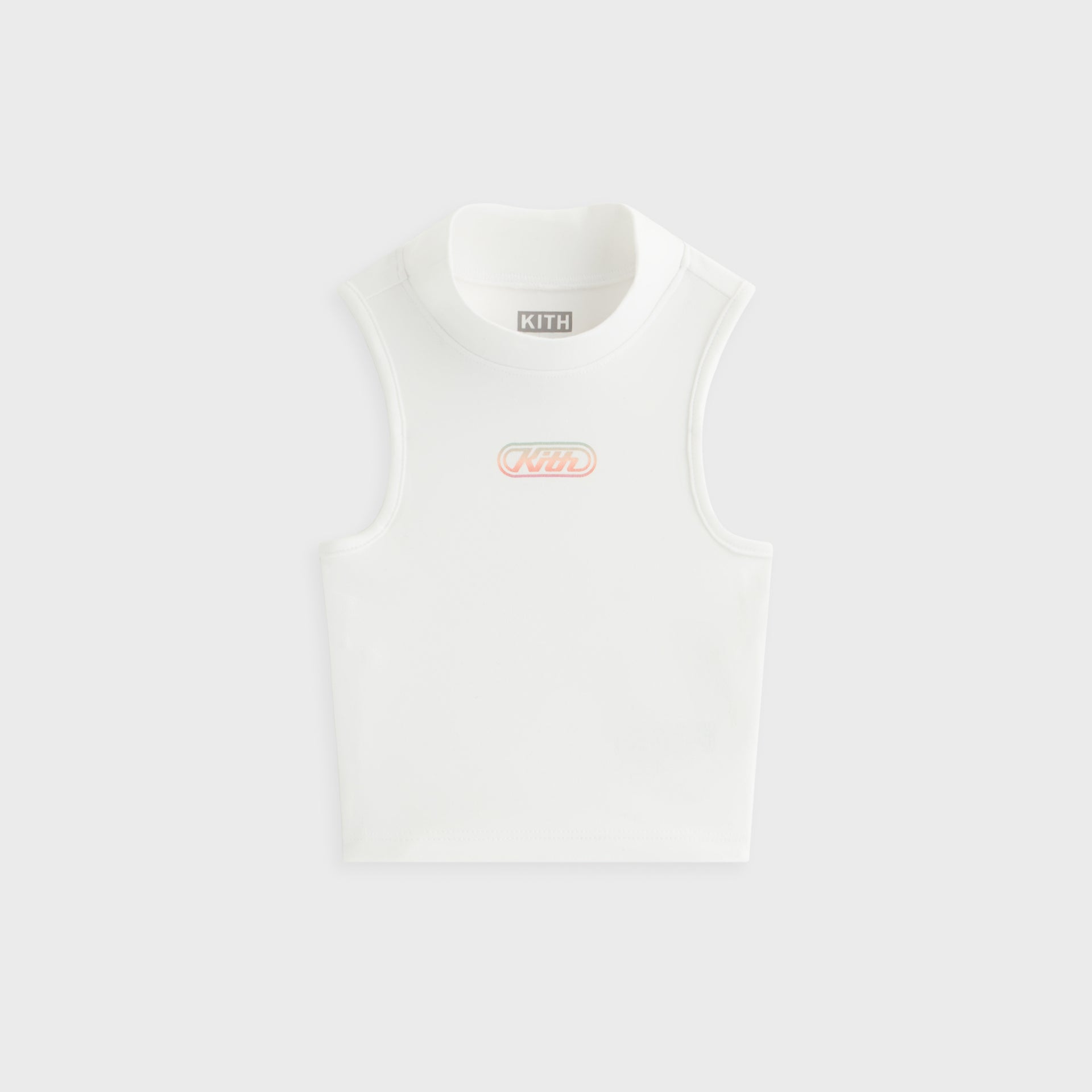 Kith Kids Jordyn Logo Mockneck Tank in White