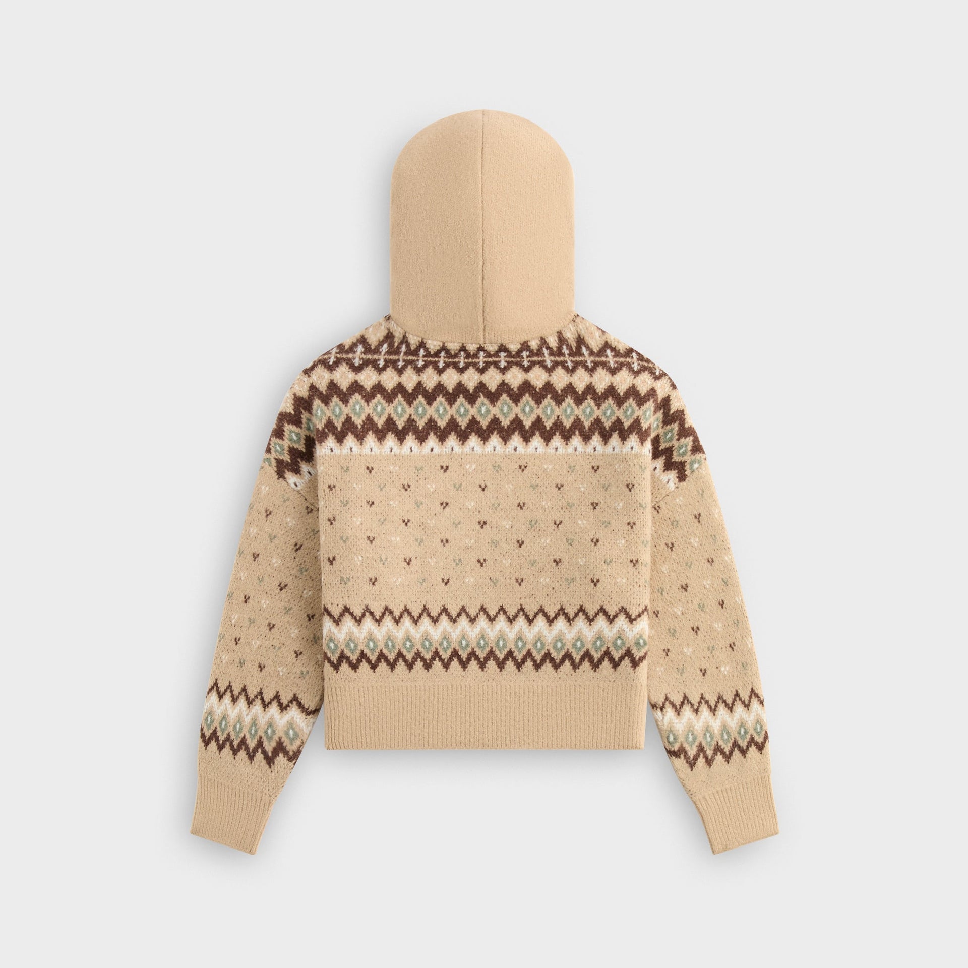 Kith Kids Novelty Fair Isle Nelson Hoodie Sweater - Mocha Heather