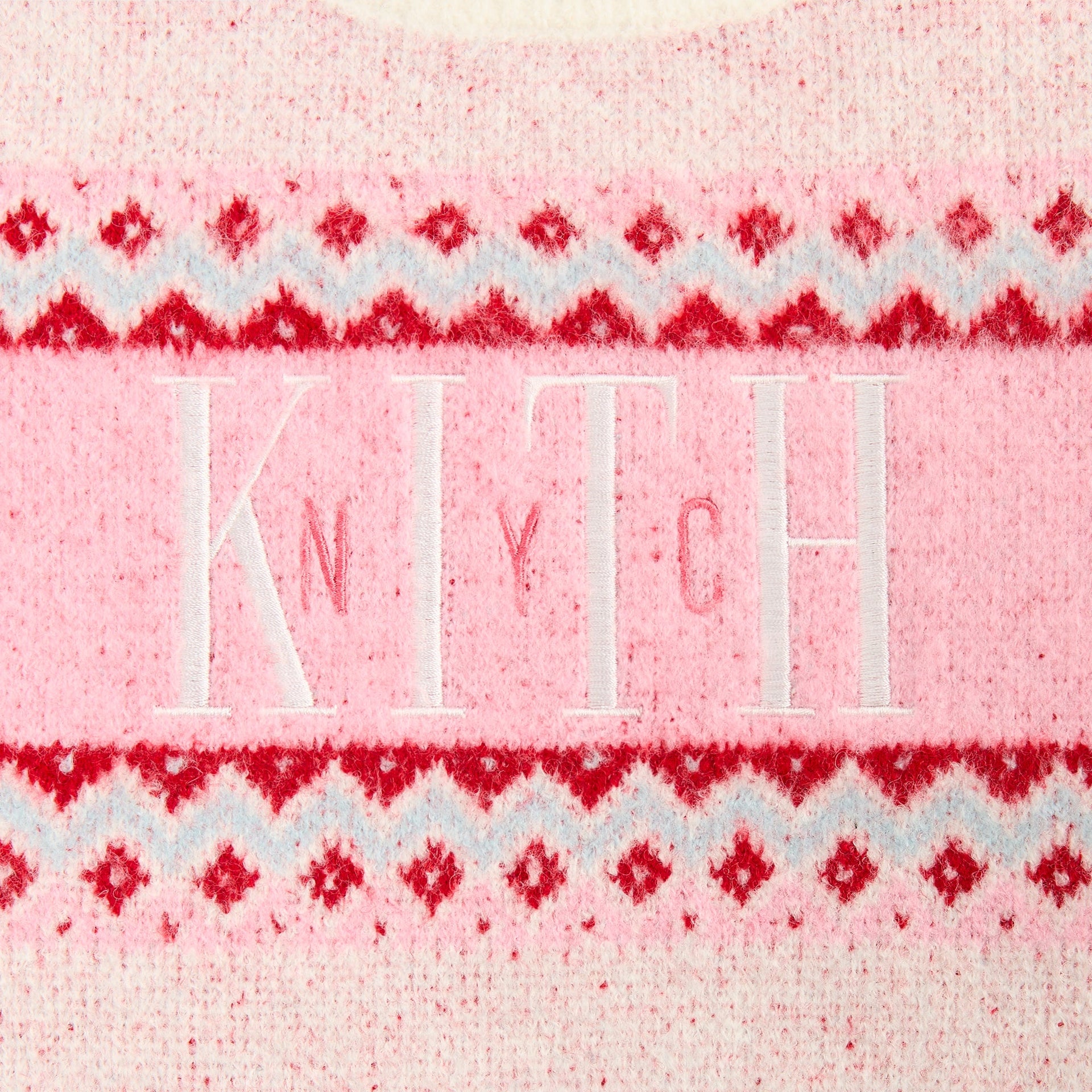Kith Kids Novelty Fair Isle Cropped Nelson Sweater - Frosty Rose