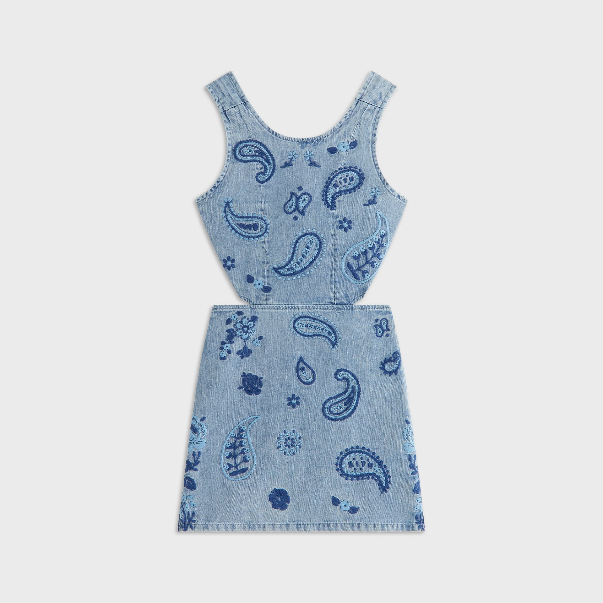 Kith Kids Floral Paisley Chambray Dress in Kent Light Wash
