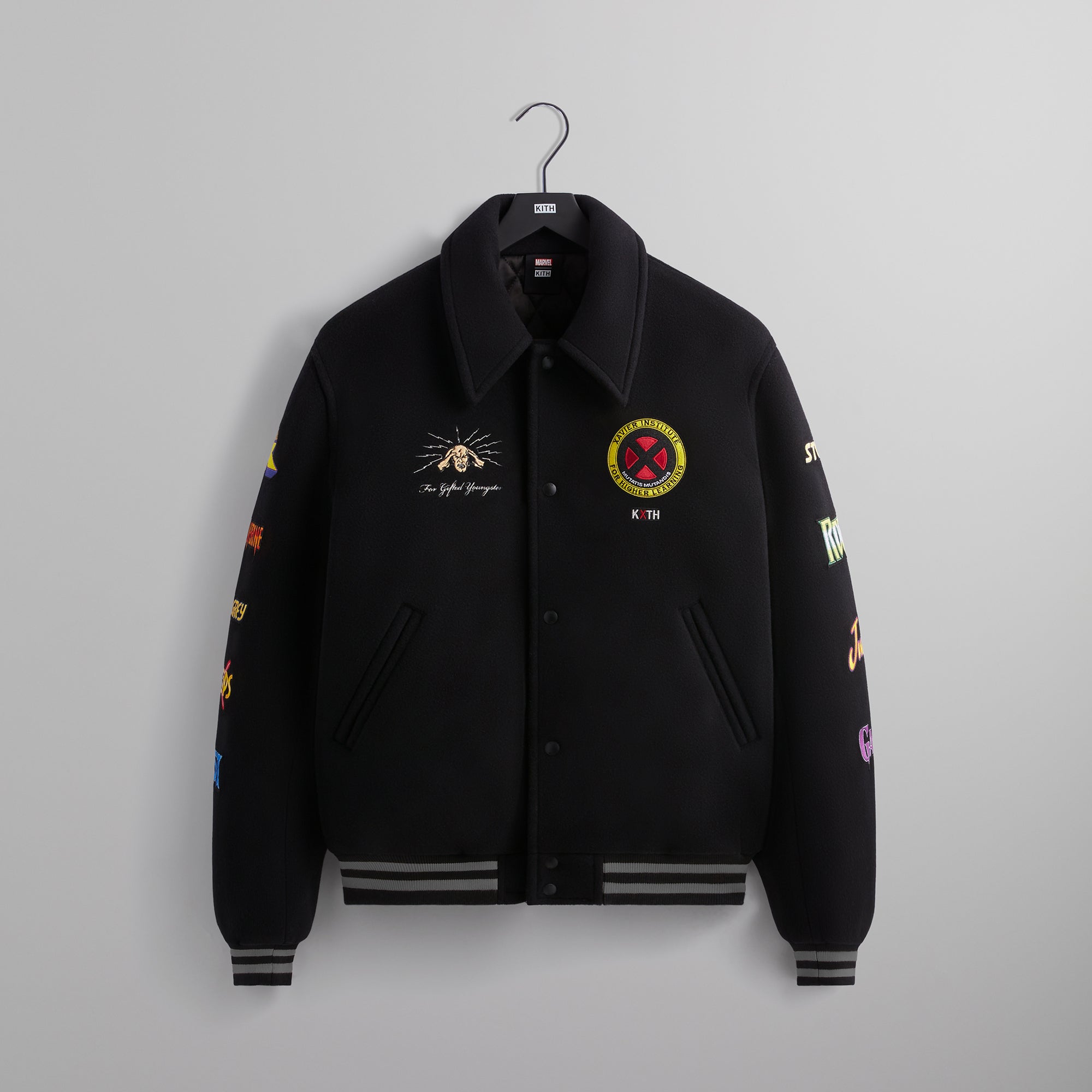 Marvel | Kith for X-Men Wool Varsity Jacket - Black PH