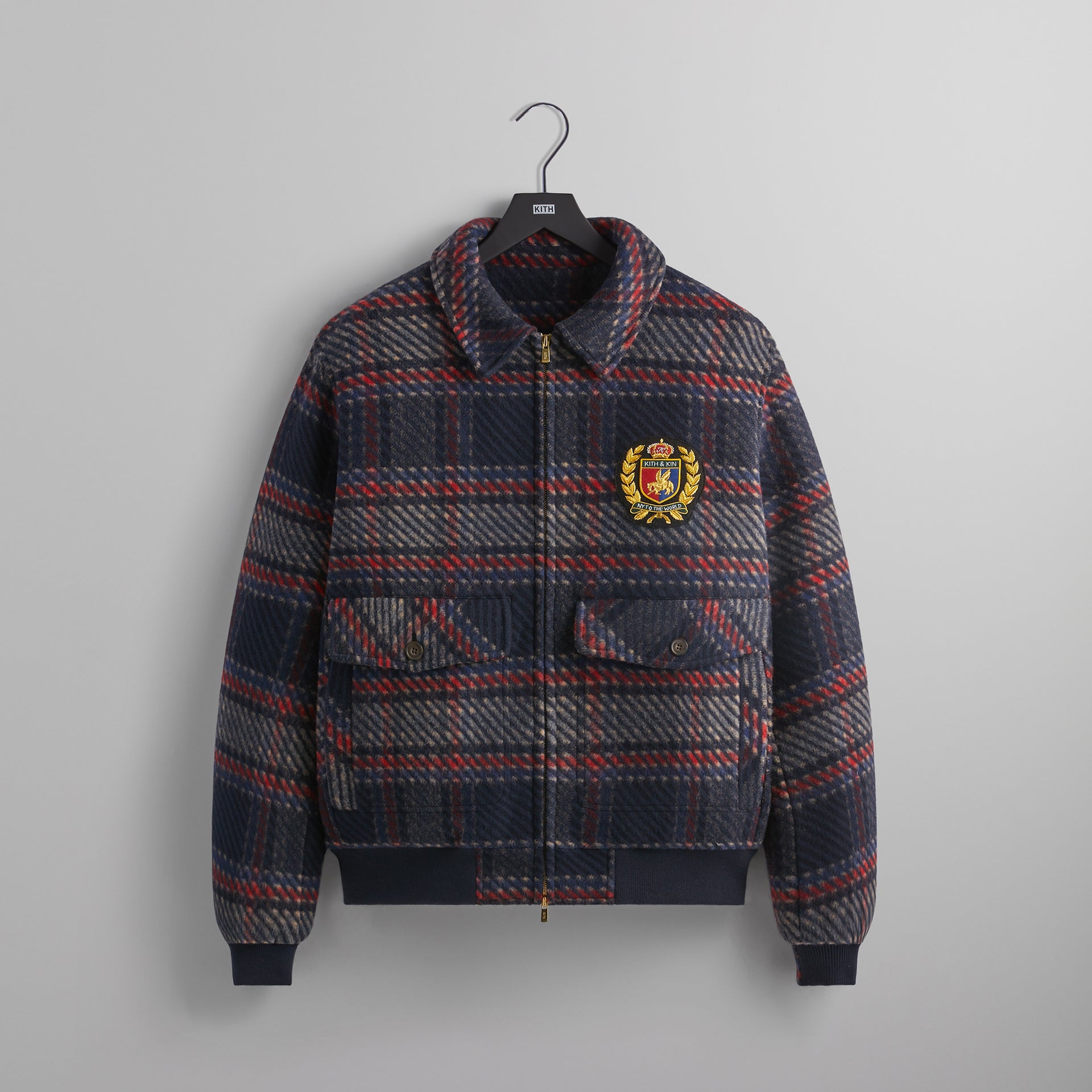 Kith for Bergdorf Goodman Plaid Hawthorne Flight Jacket - Nocturnal