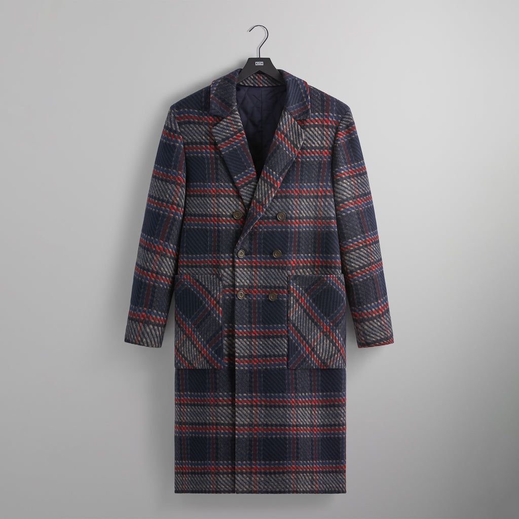 Kith for Bergdorf Goodman Plaid Double Breasted Royce Coat - Nocturnal