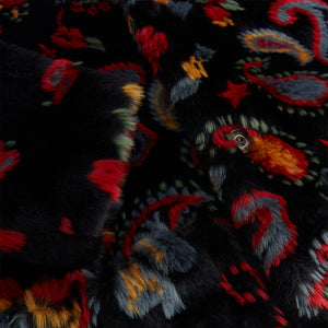 Kith Paisley Fur Short Becker Coat - Nocturnal