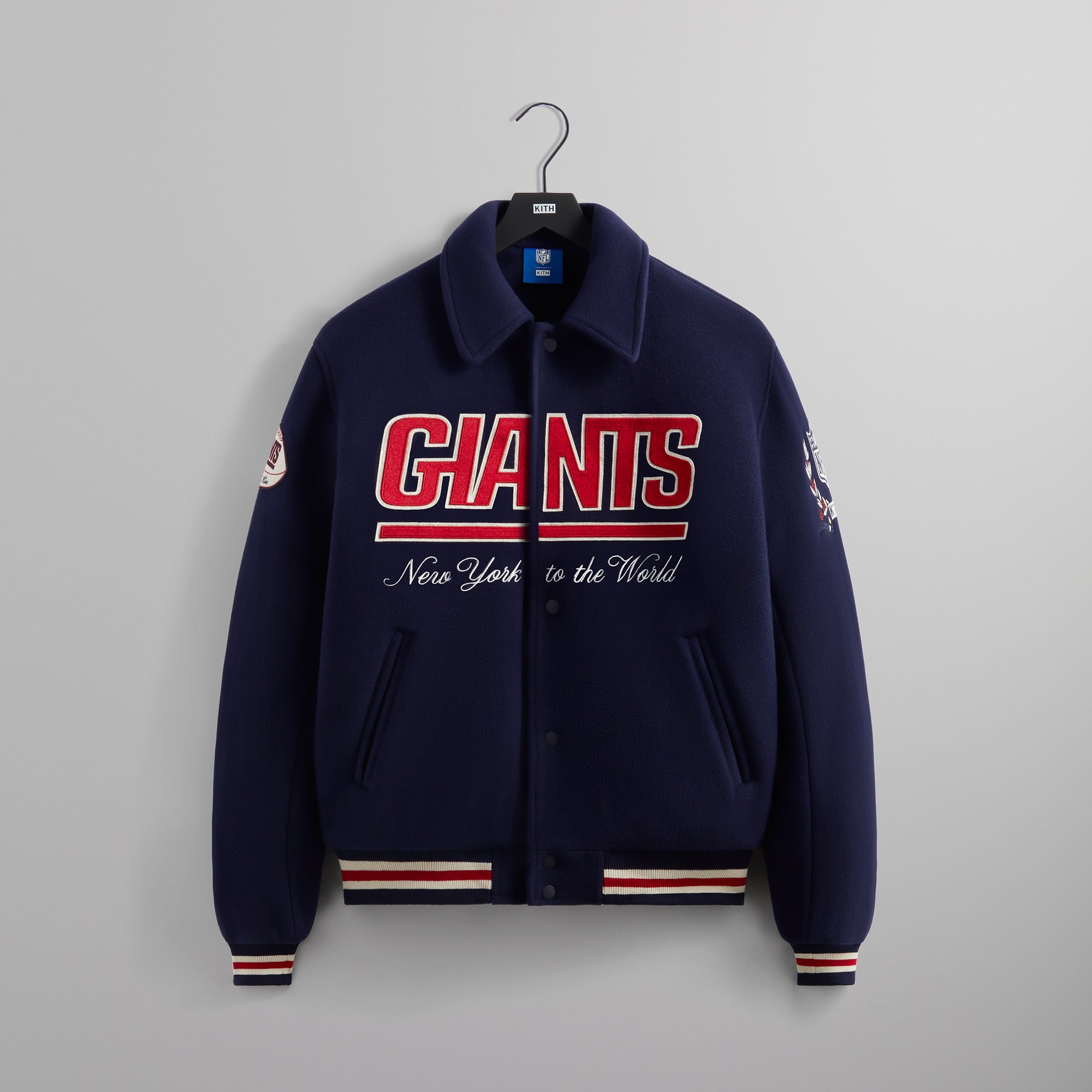 Kith for the NFL: Giants Wool Collared Coaches Jacket - Nocturnal