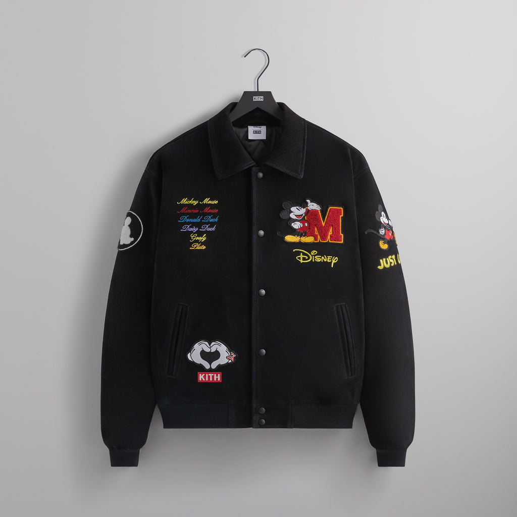 Disney | Kith for Mickey & Friends Suede Varsity Jacket - Black