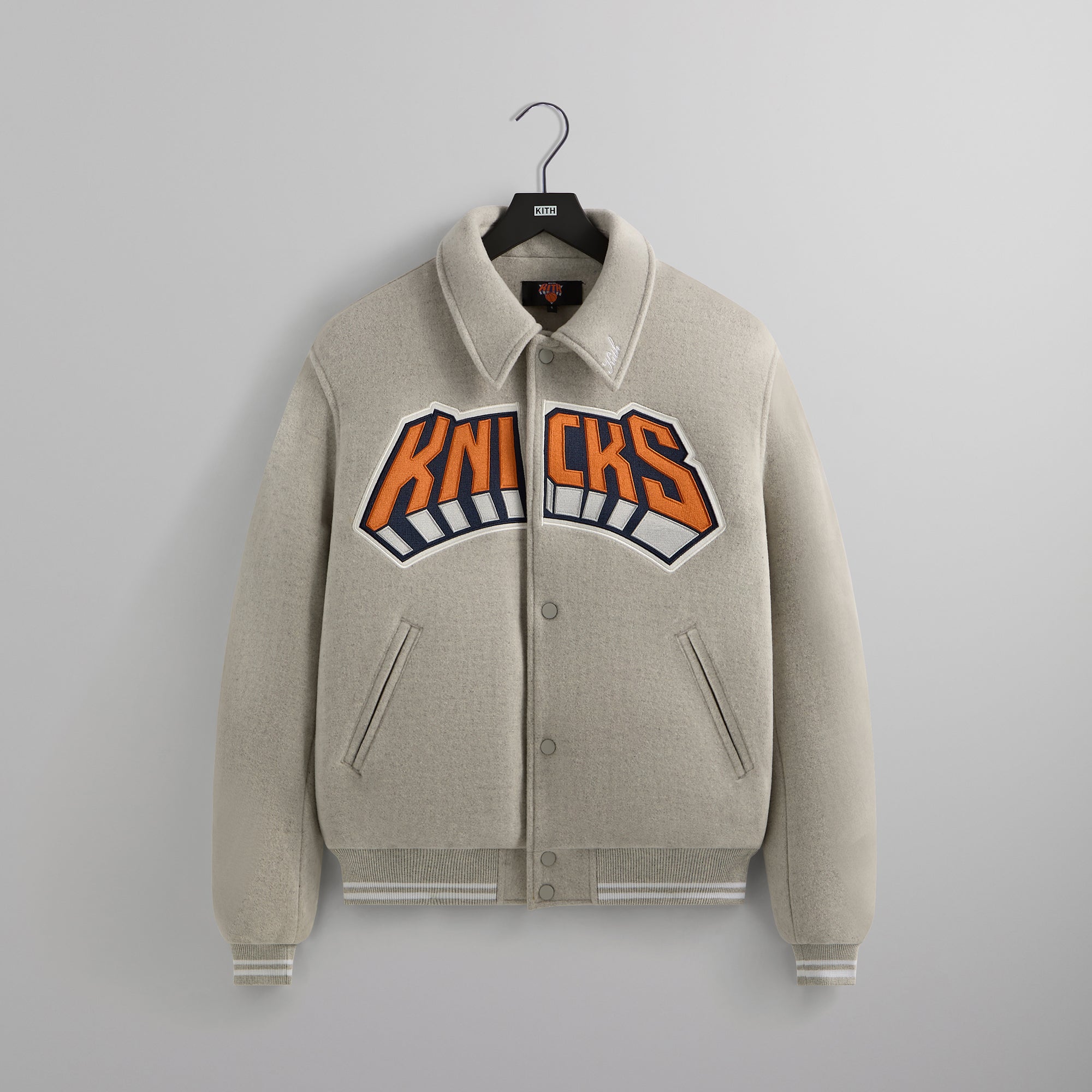 Kith for the New York Knicks Empire Wool Coaches Jacket - Light Heathe
