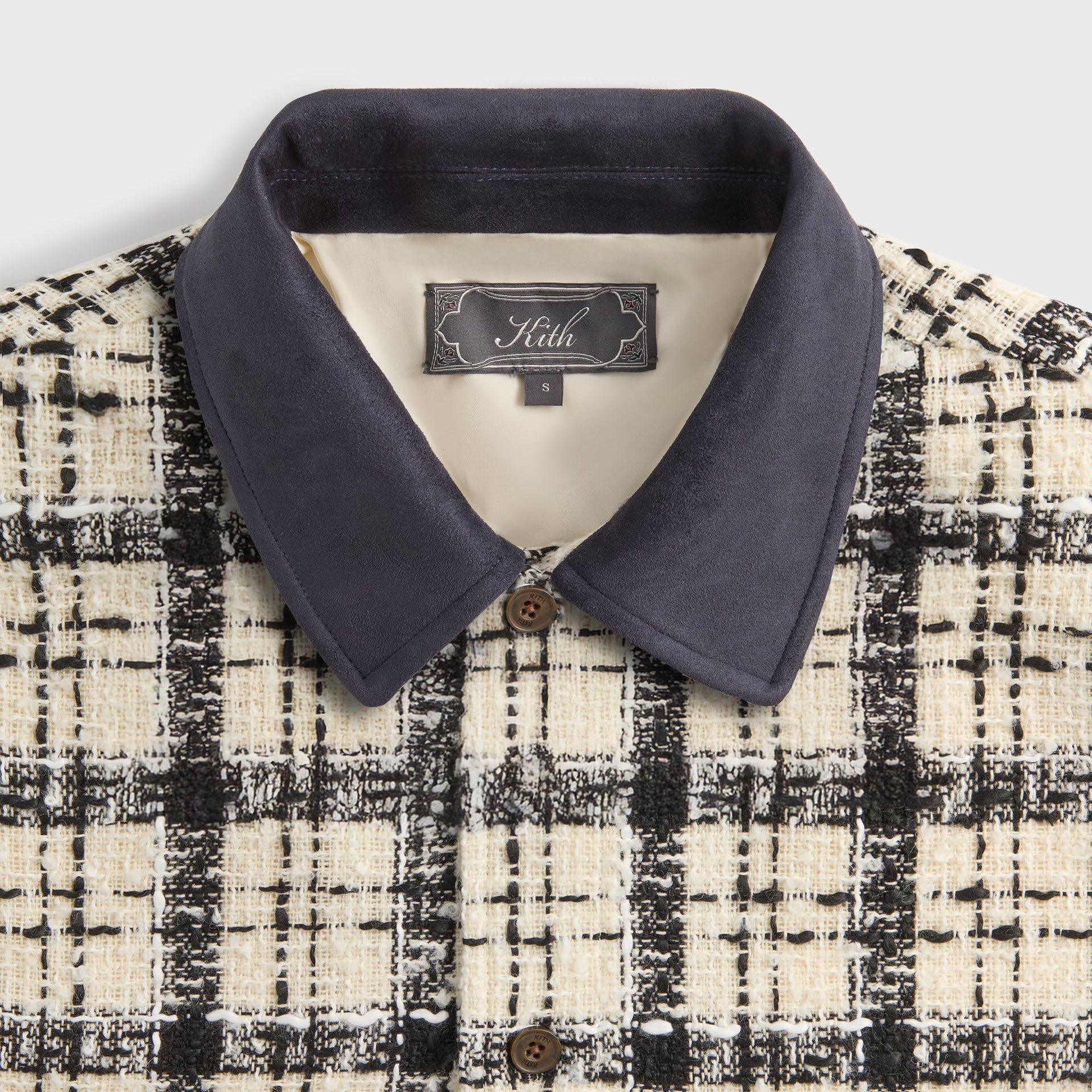Kith Mixed Tweed Boxy Collared Overshirt - Sandrift