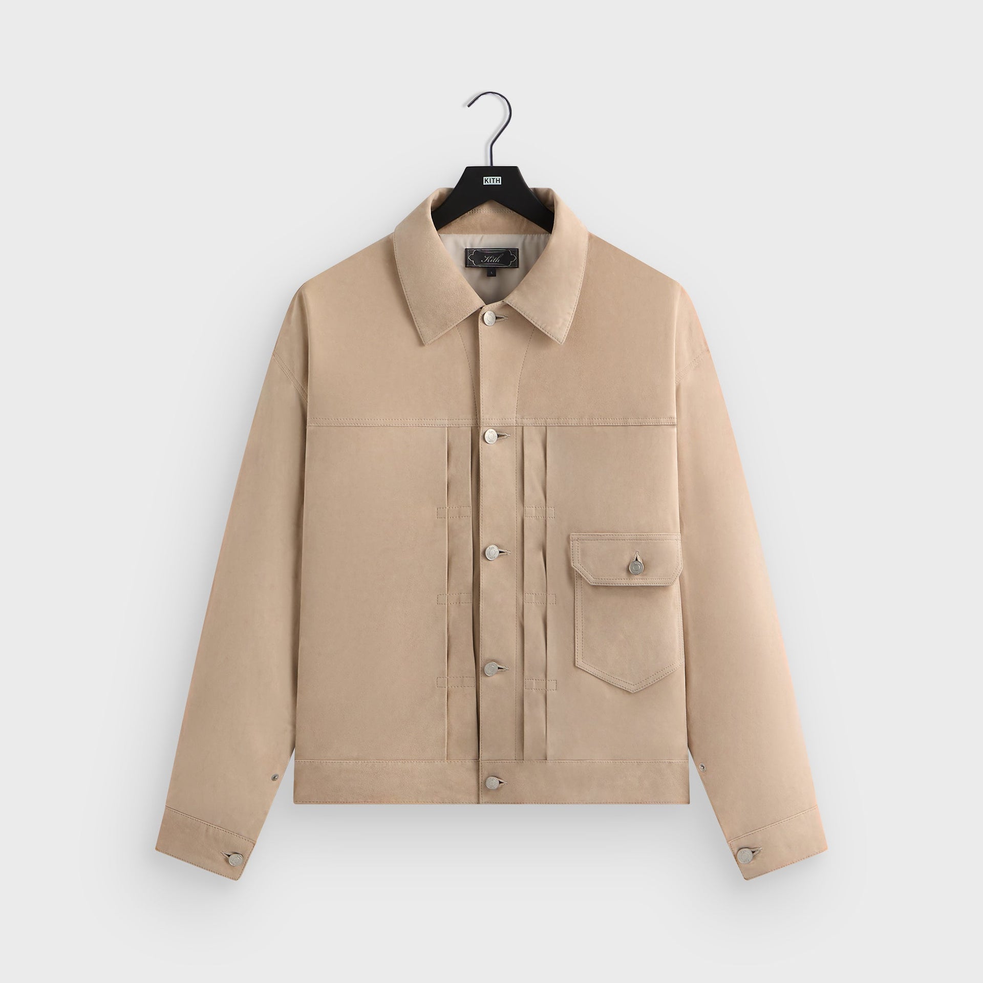spread-collar belted jacket Grün - Veil