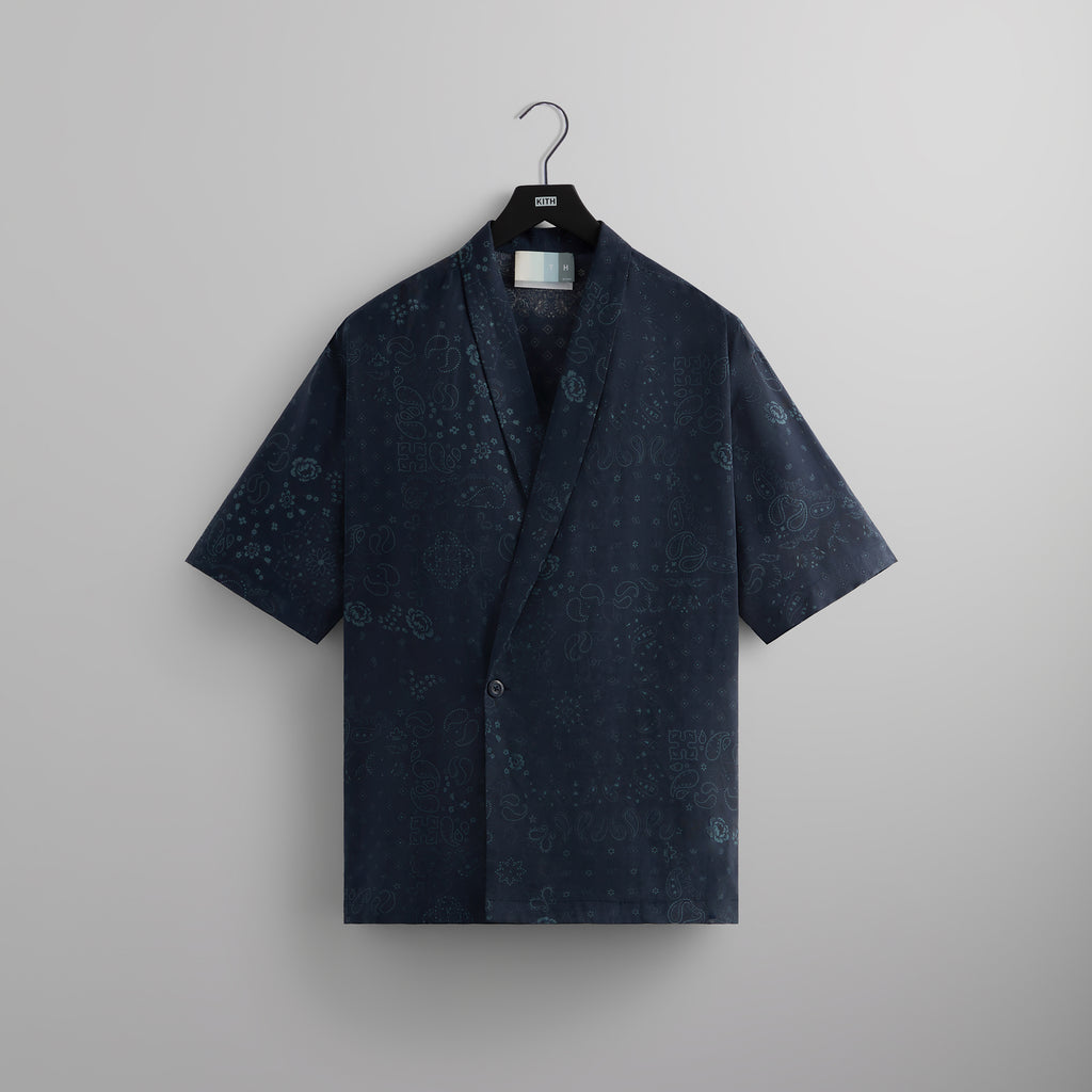 Kith Cupro Linen Thompson Crossover Shirt - Nocturnal