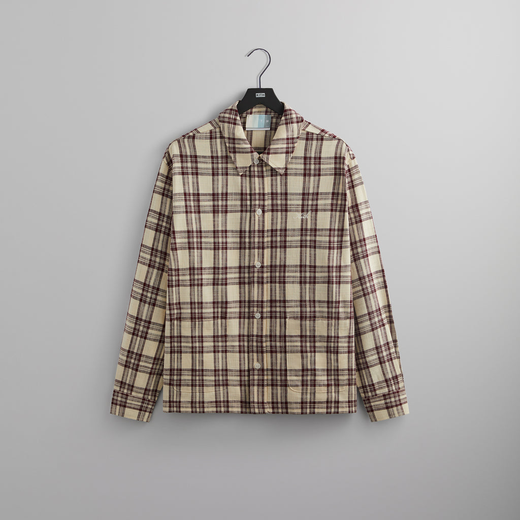 Kith L/S Boxy Collared Overshirt - Magma