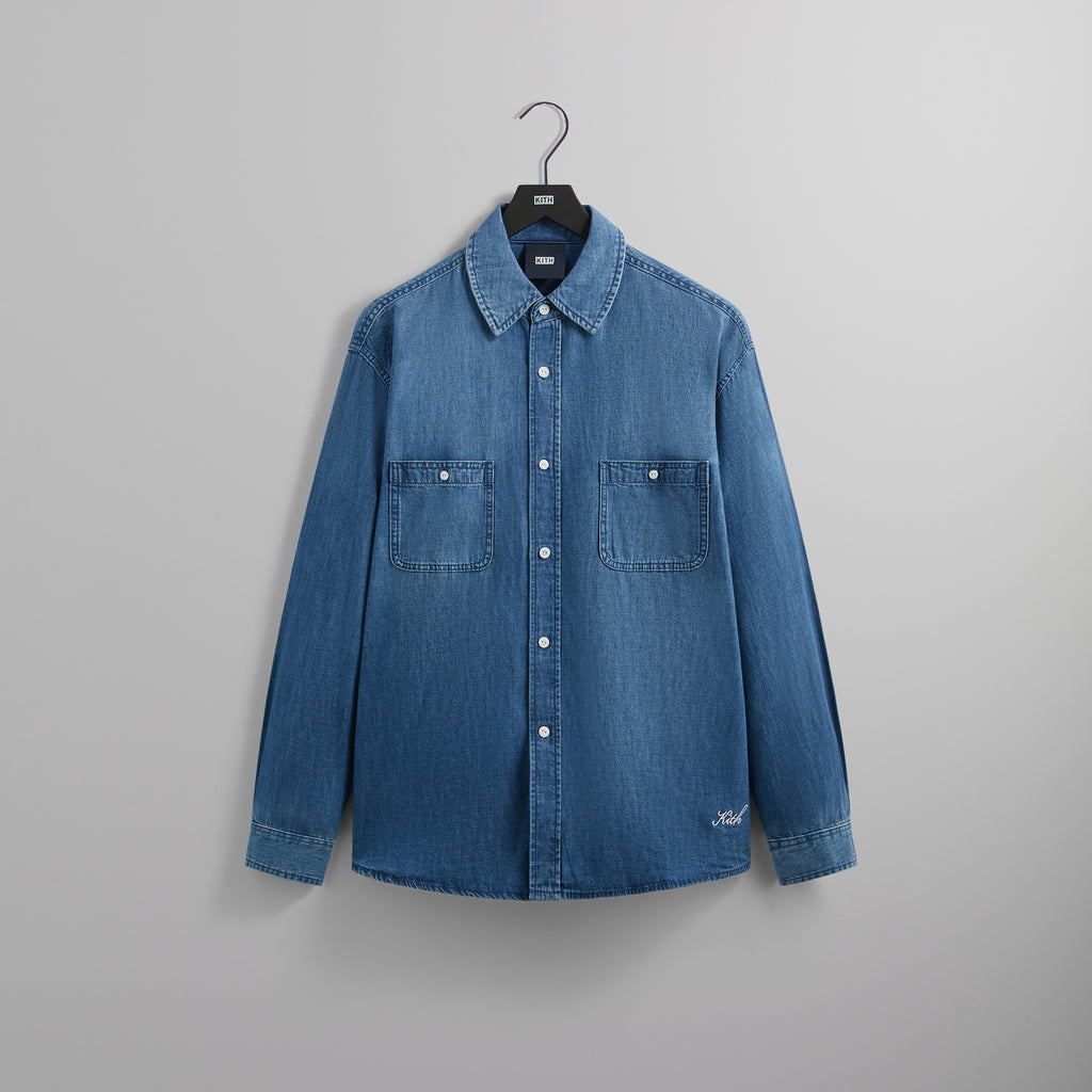 Kith Chambray Apollo Shirt - Mid Indigo