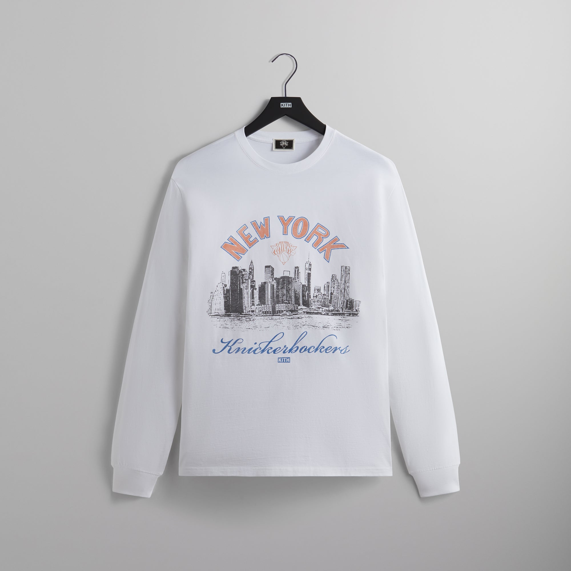 Kith for the New York Knicks Skyline L/S Vintage Tee - White