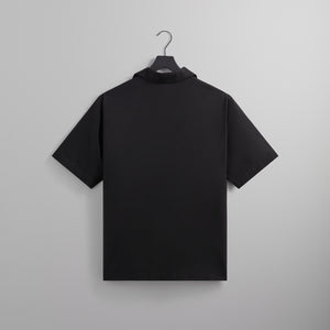 UrlfreezeShops Silk Cotton Thompson Camp Collar Shirt - Black